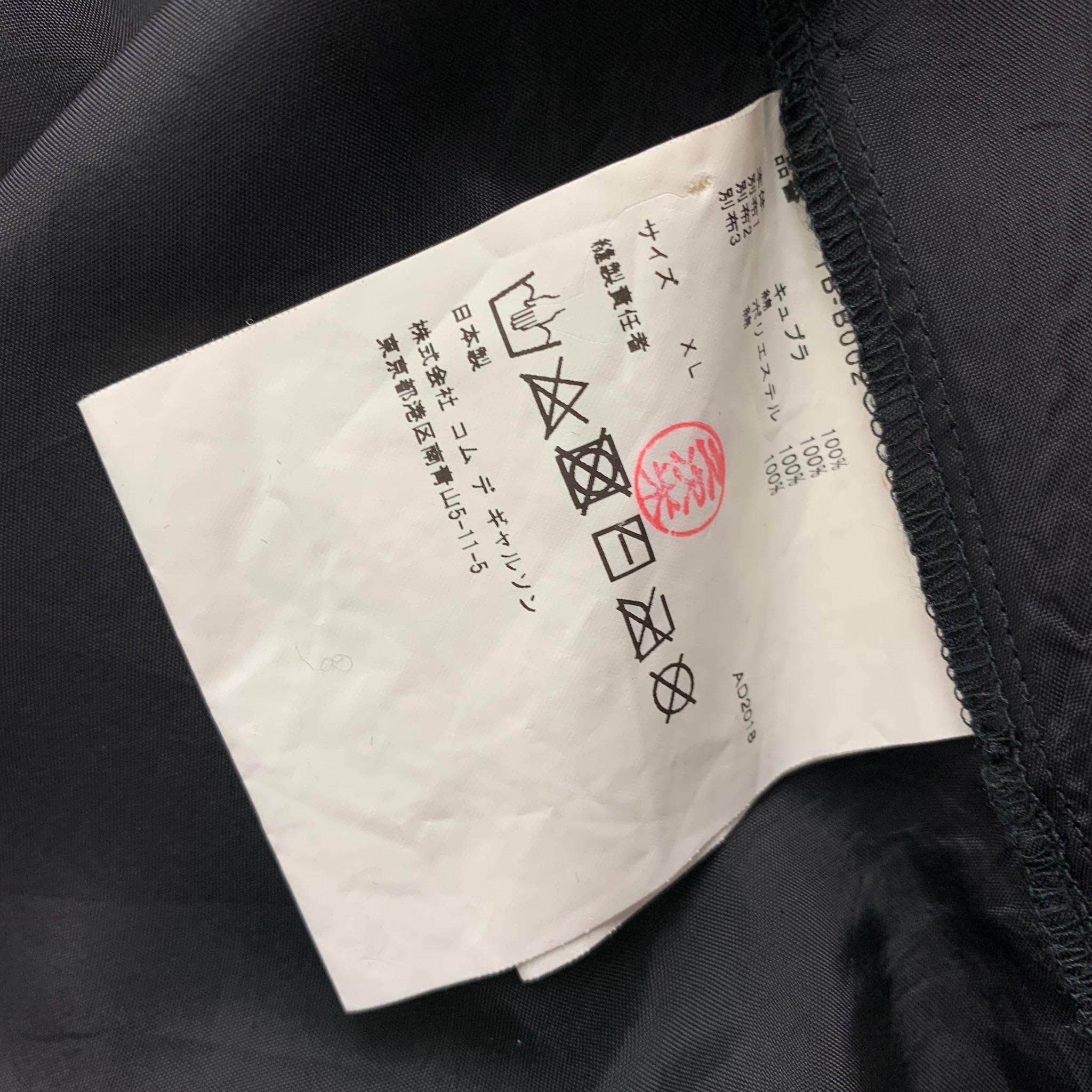 COMME des GARCONS BLACK Size XL Black Mixed Fabrics Cotton Long Sleeve Shirt 1