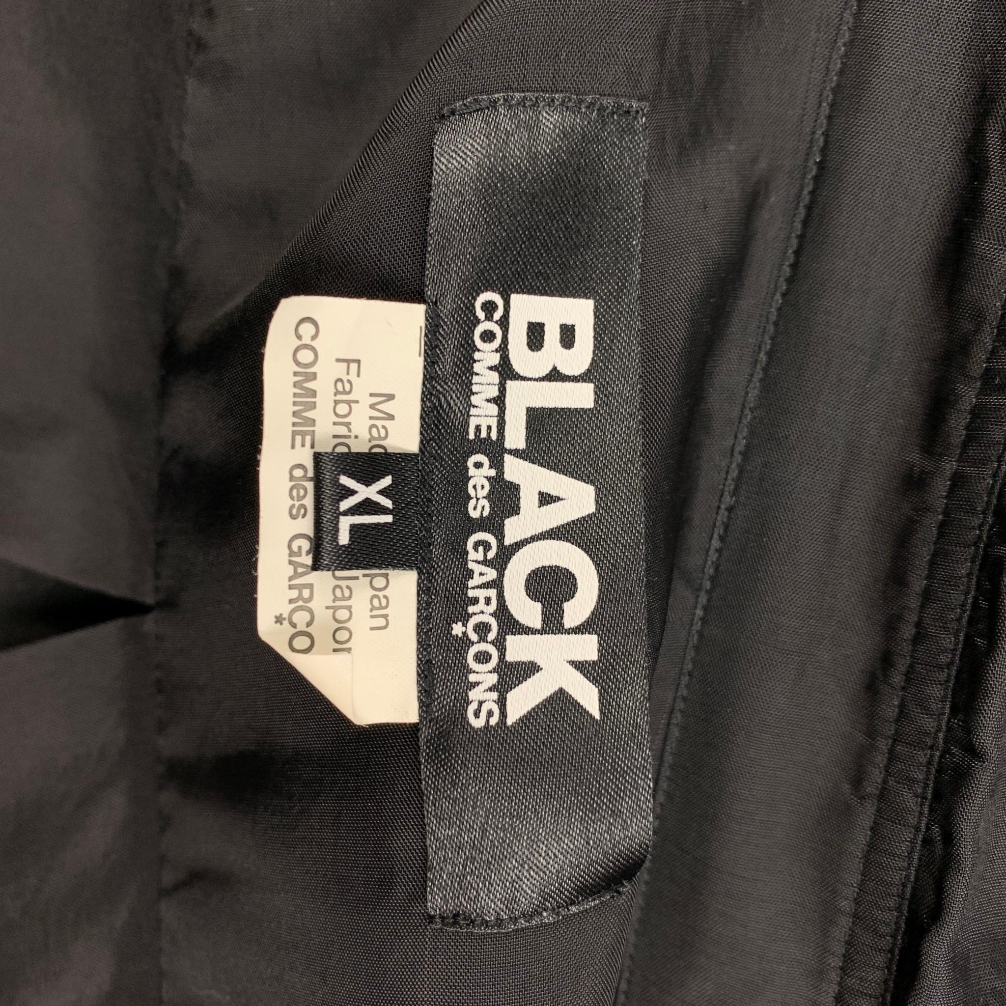 COMME des GARCONS BLACK Size XL Black Mixed Fabrics Cotton Long Sleeve Shirt 2