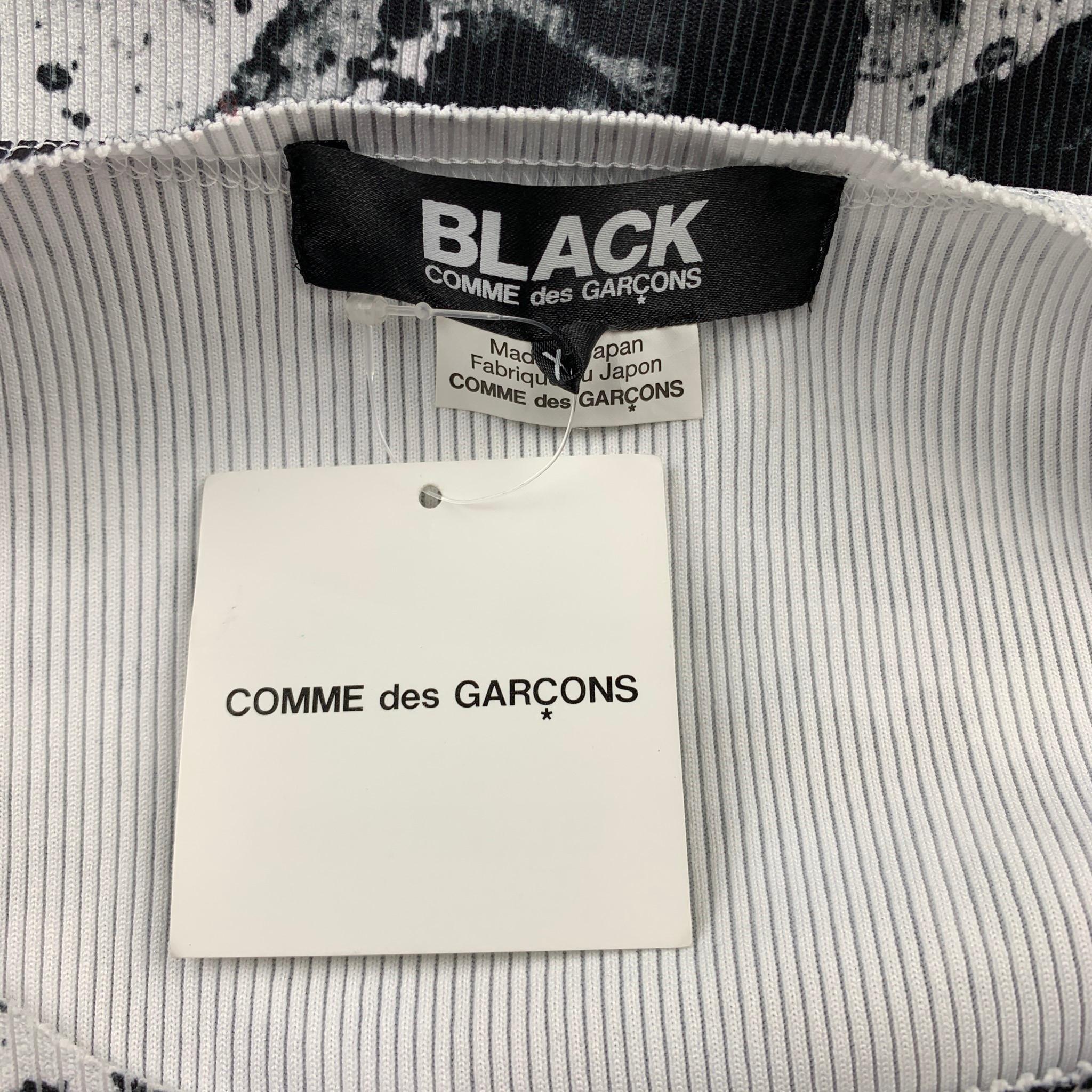 Women's or Men's COMME des GARCONS BLACK Size XXL Black & White Splattered Polyester Pullover