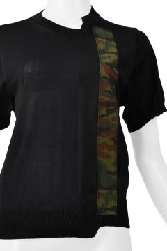 Comme Des Garcons Black Sweater With Camo Stripe 2001