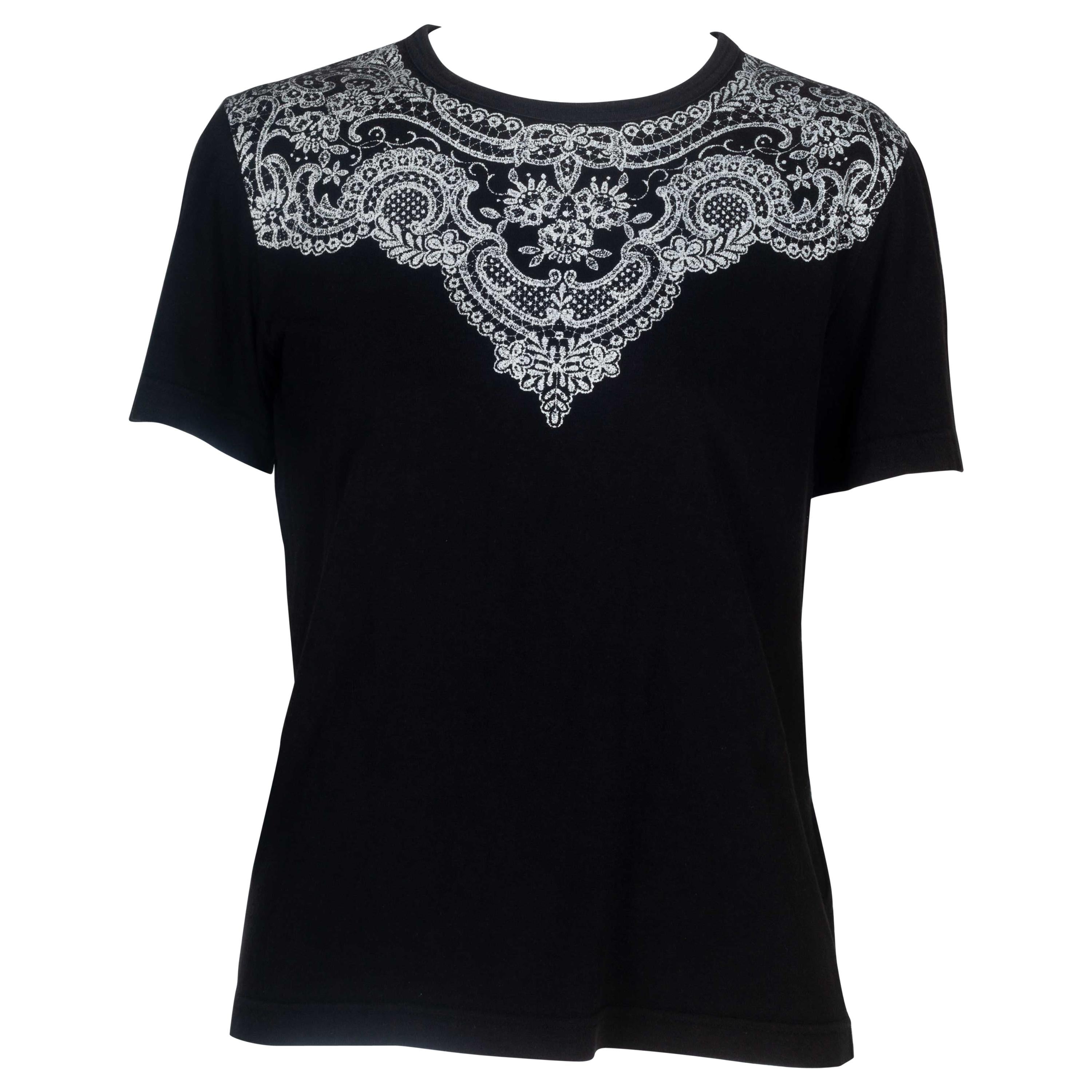 Comme des Garçons Black T-shirt with Lace Motif, 2006