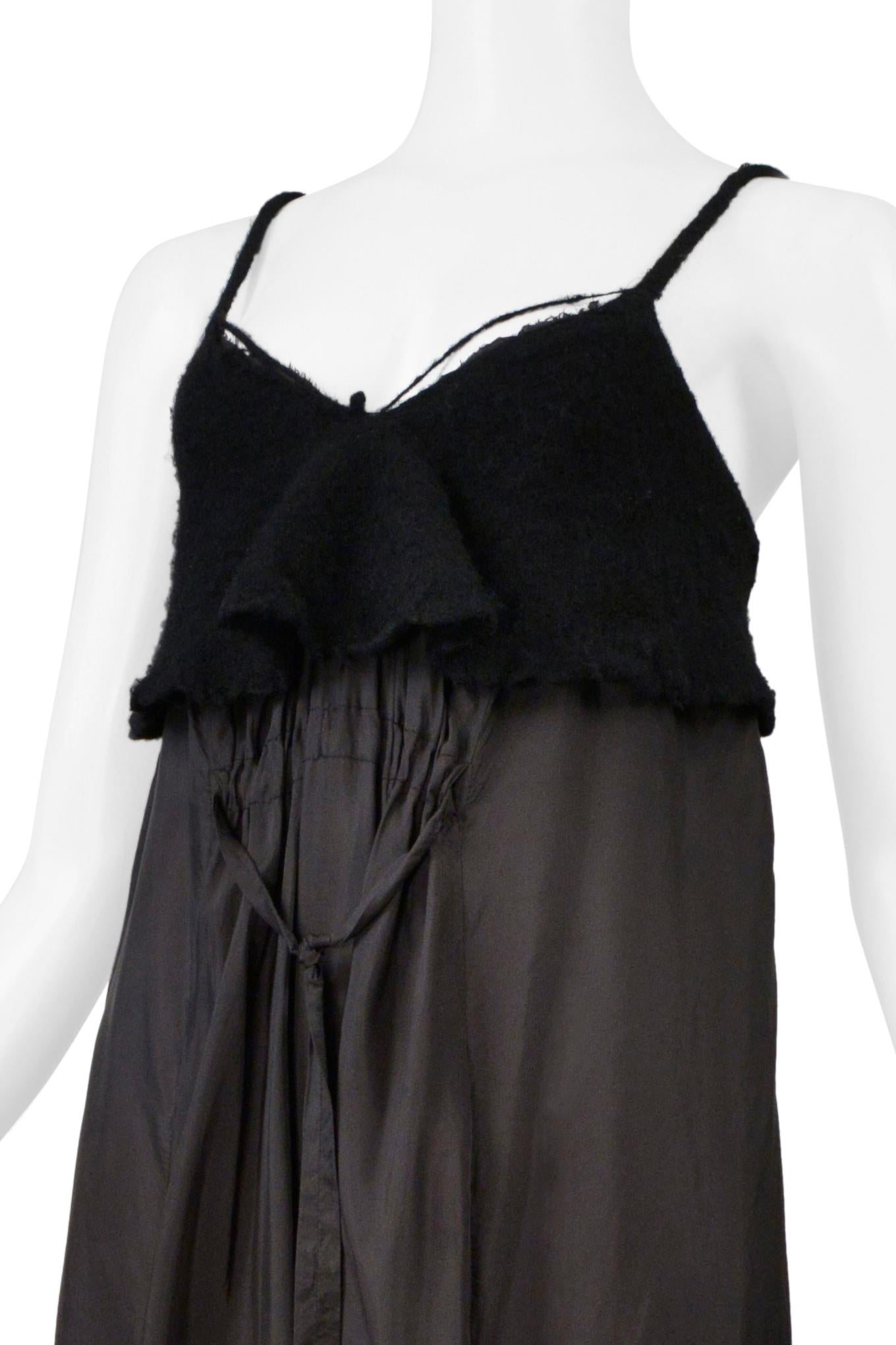 Noir Comme Des Garcons  Robe débardeur noire avec top en laine Fw 2000-2001 en vente