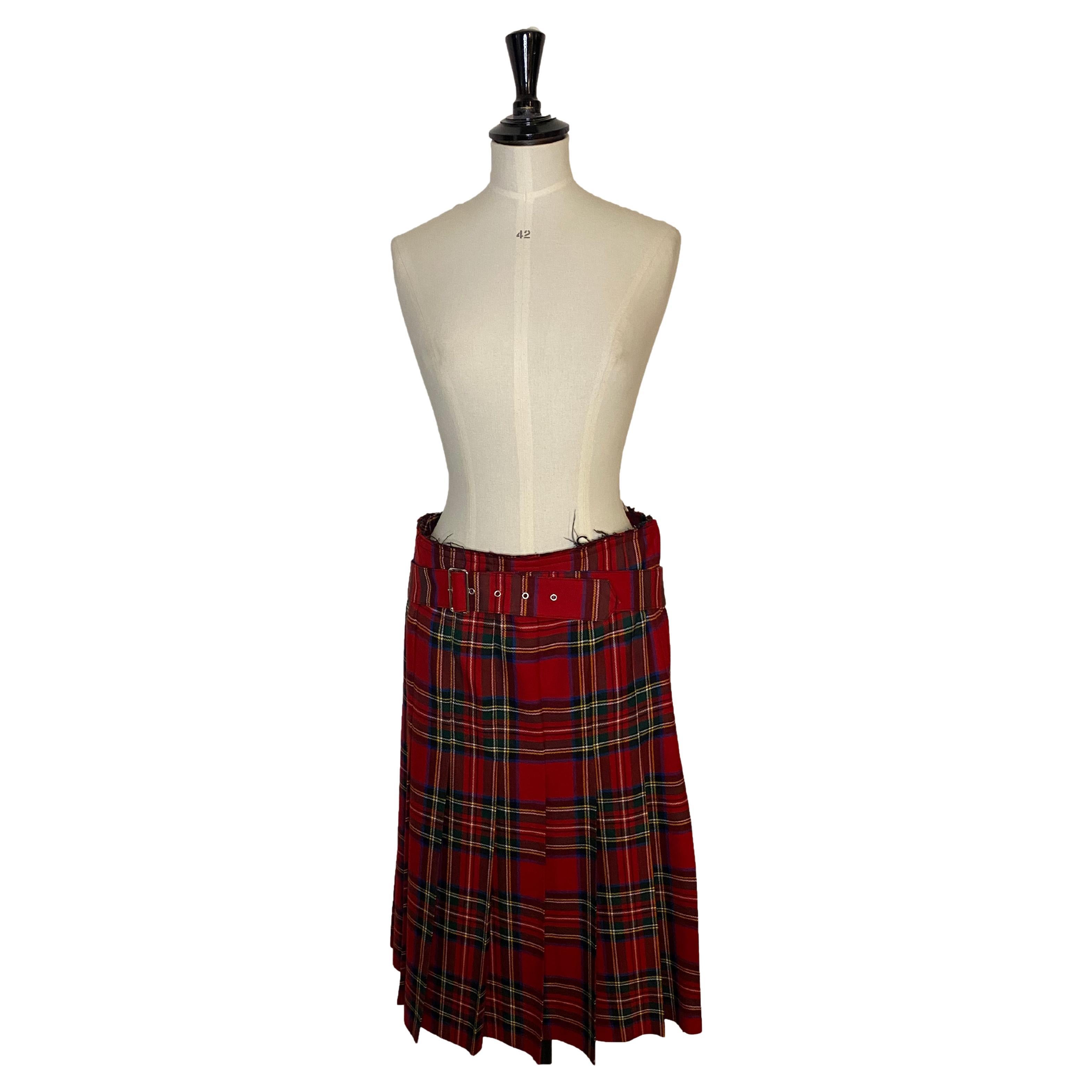 Comme des Garcons Black Tartan Kilt/ Skirt - New. Size L