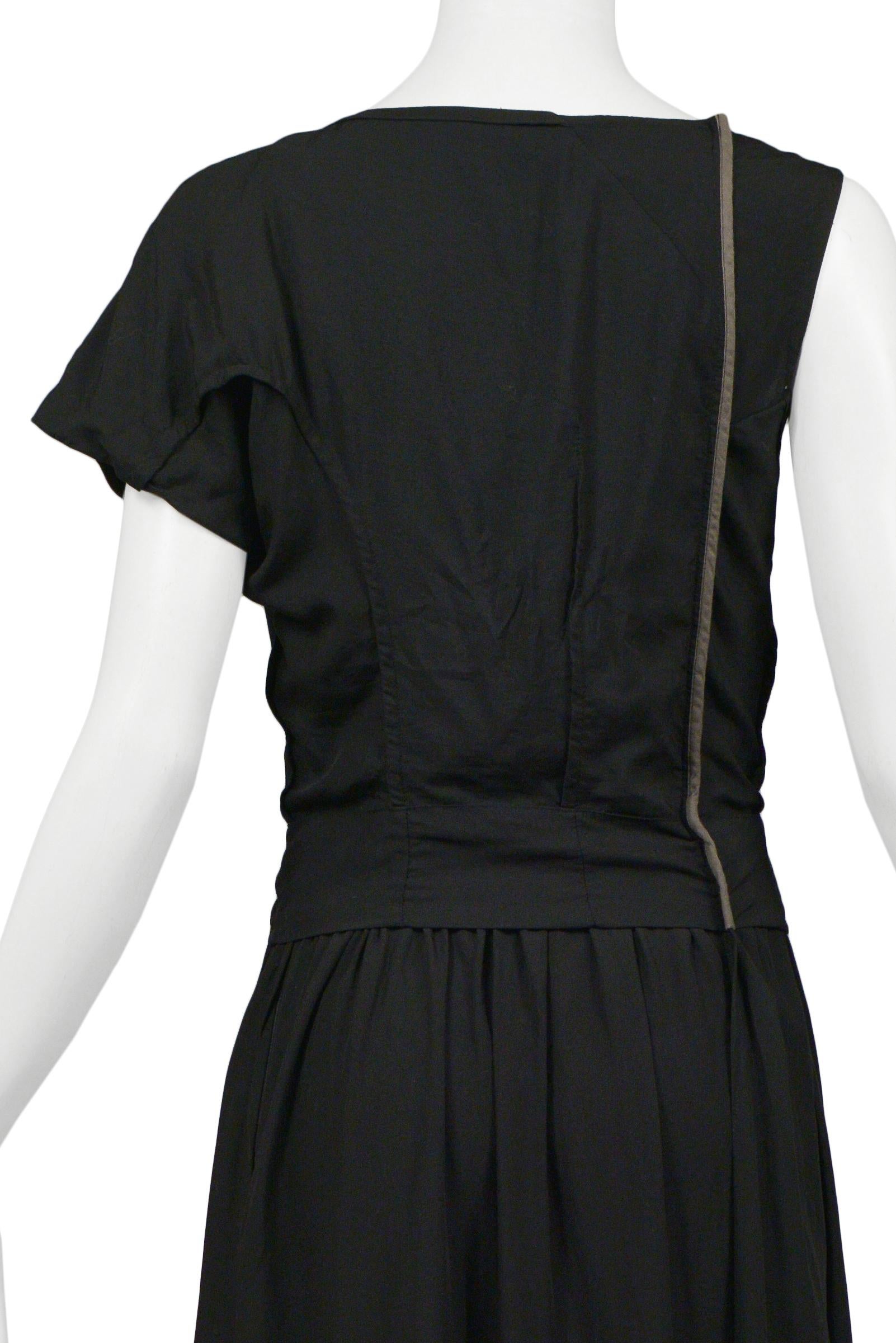 Comme Des Garçons - Robe en rayonne déconstruite noire et taupe, 1998 Pour femmes en vente