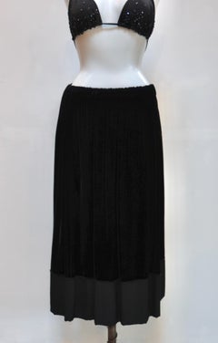 Comme Des Garçons Black Velvet Drawstring Skirt