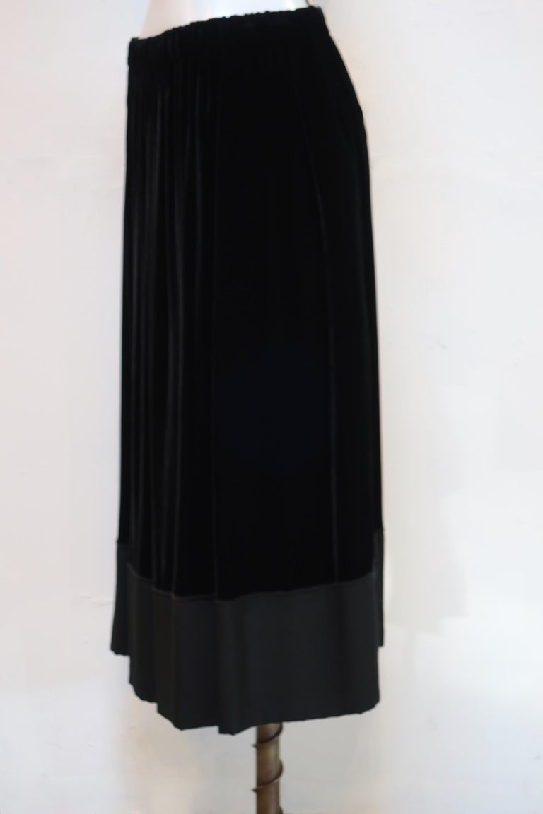 Comme Des Garçons Black Velvet Drawstring Skirt In New Condition For Sale In Laguna Beach, CA