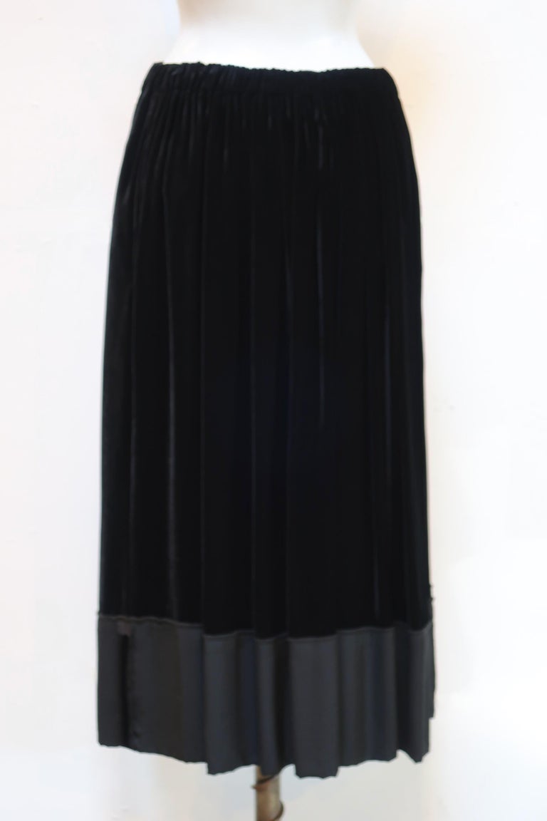 Comme Des Garçons Black Velvet Drawstring Skirt For Sale 1