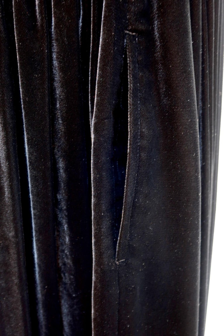 Comme Des Garçons Black Velvet Drawstring Skirt For Sale 4