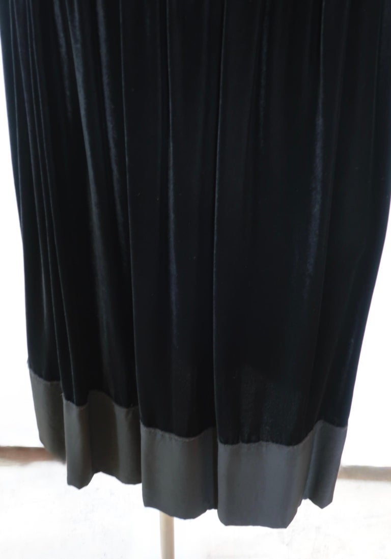 Comme Des Garçons Black Velvet Drawstring Skirt For Sale 5