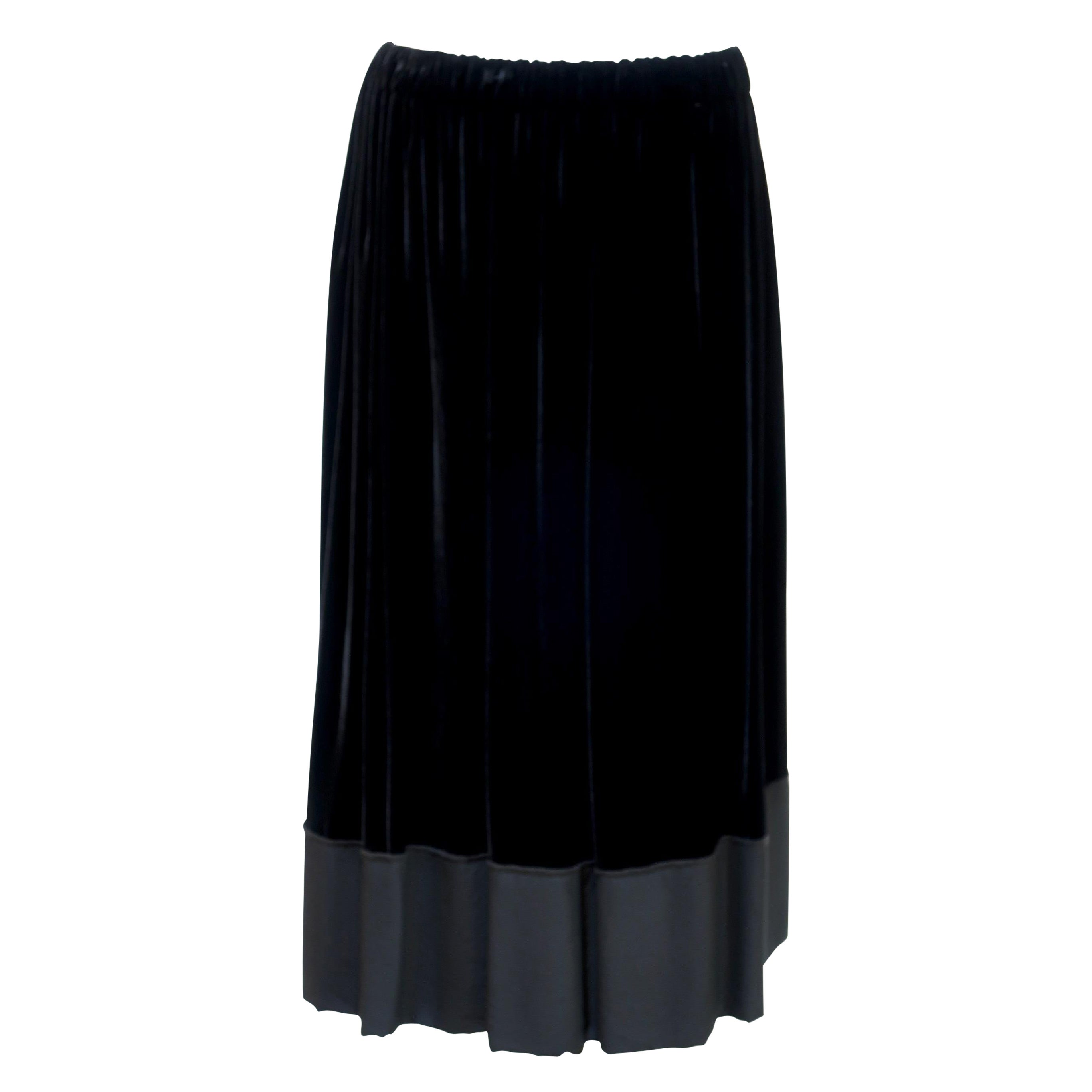 Gonna con coulisse in velluto nero Comme Des Garçons in vendita