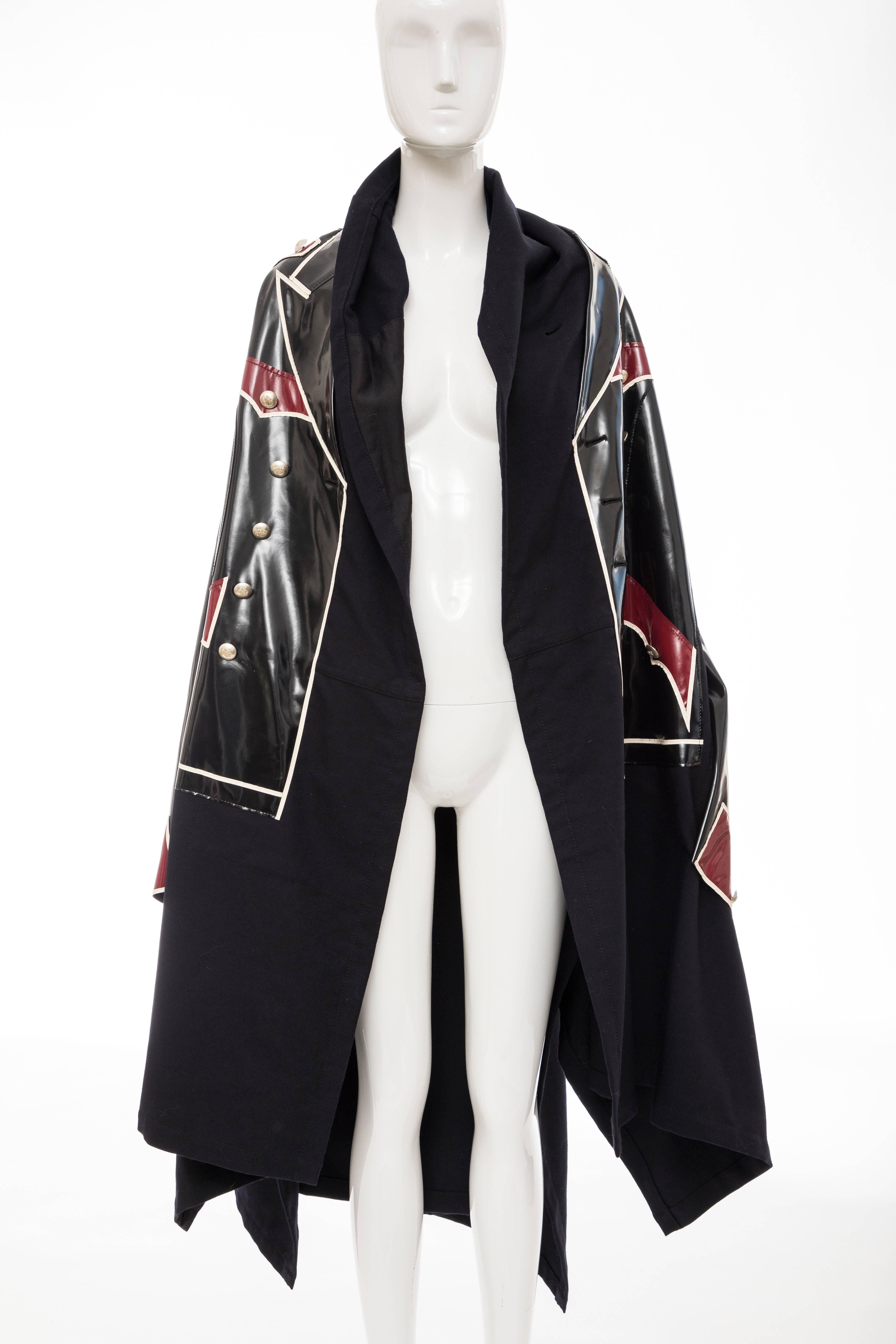 Comme des Garcons Runway Black Nylon Inset Vinyl Panels Coat,  Fall 2009 For Sale 7