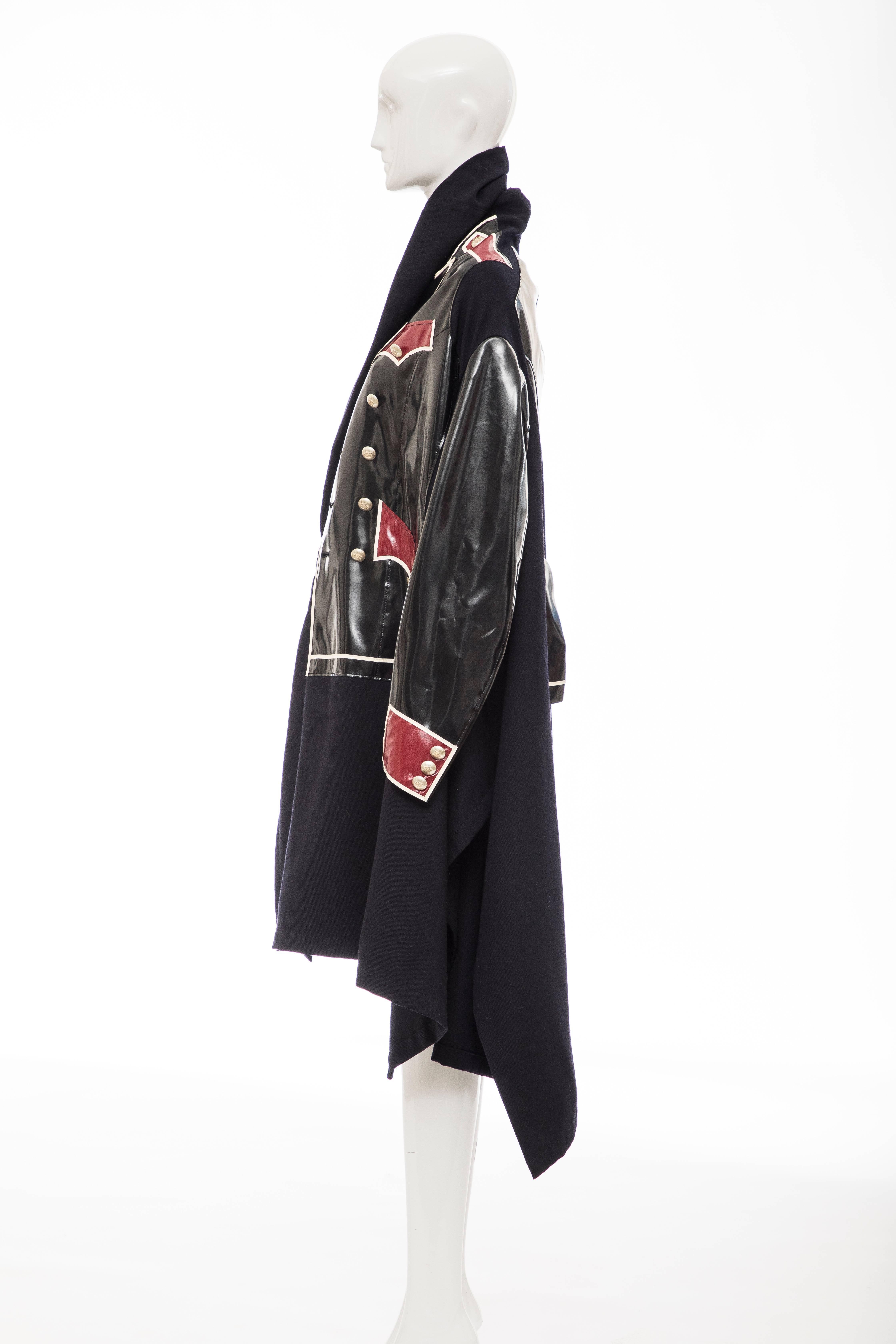 Comme des Garcons Runway Black Nylon Inset Vinyl Panels Coat,  Fall 2009 For Sale 9