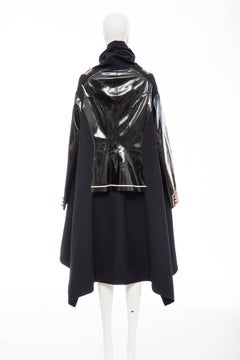 Comme des Garcons Runway Black Nylon Inset Vinyl Panels Coat,  Fall 2009