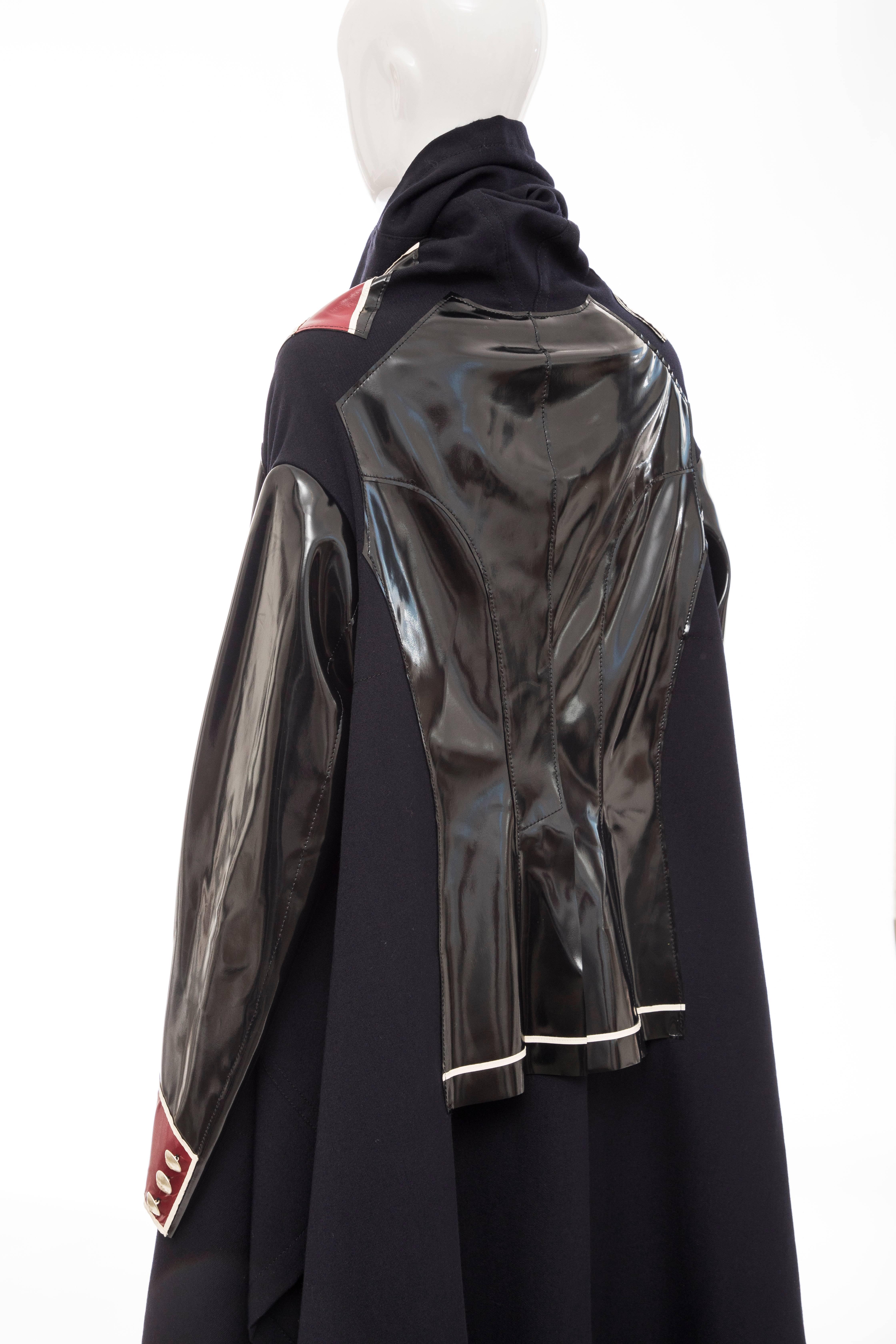 Comme des Garcons Runway Black Nylon Inset Vinyl Panels Coat,  Fall 2009 For Sale 4