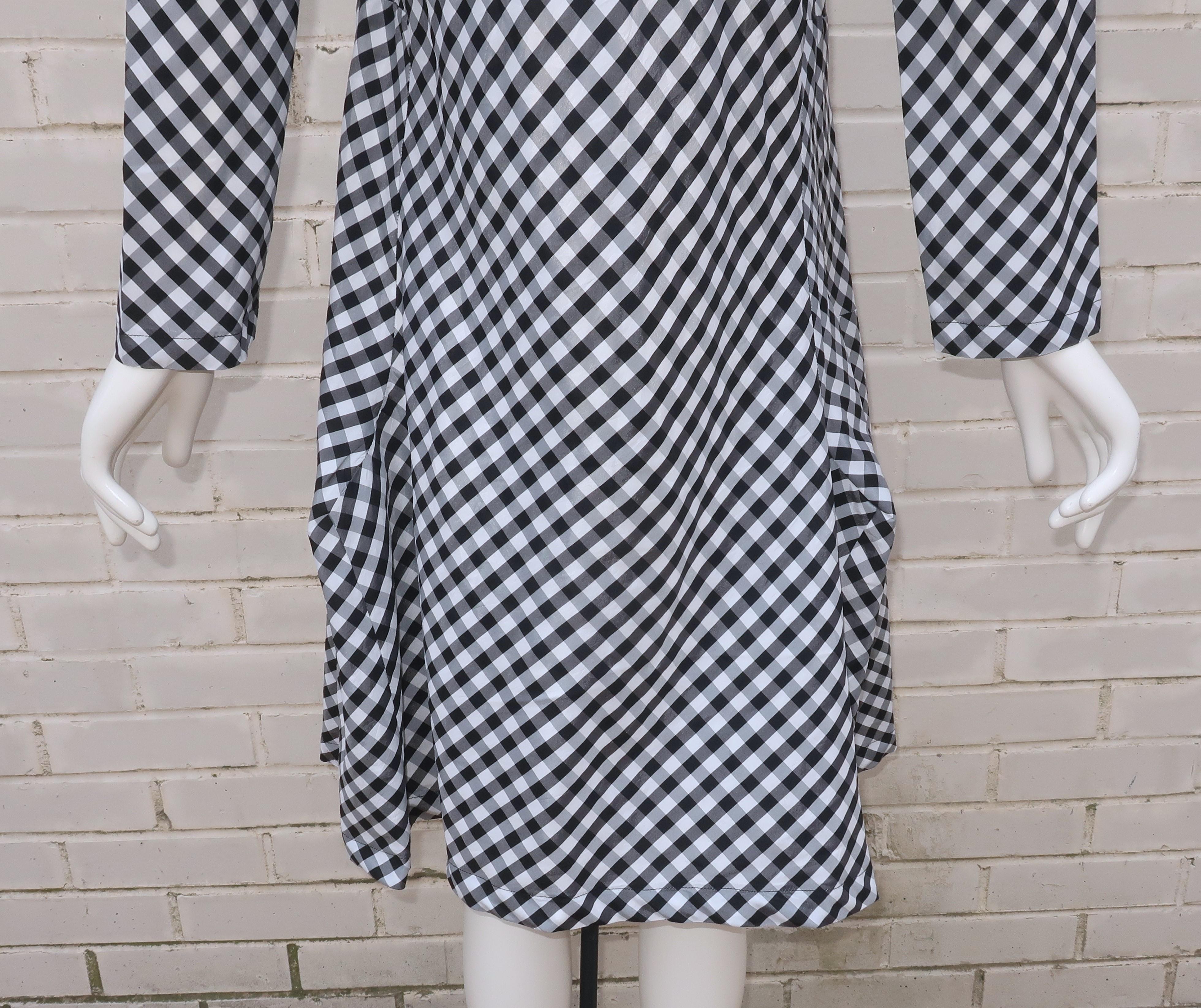 COMME DES GARCONS Black & White Gingham Dress For Sale 7
