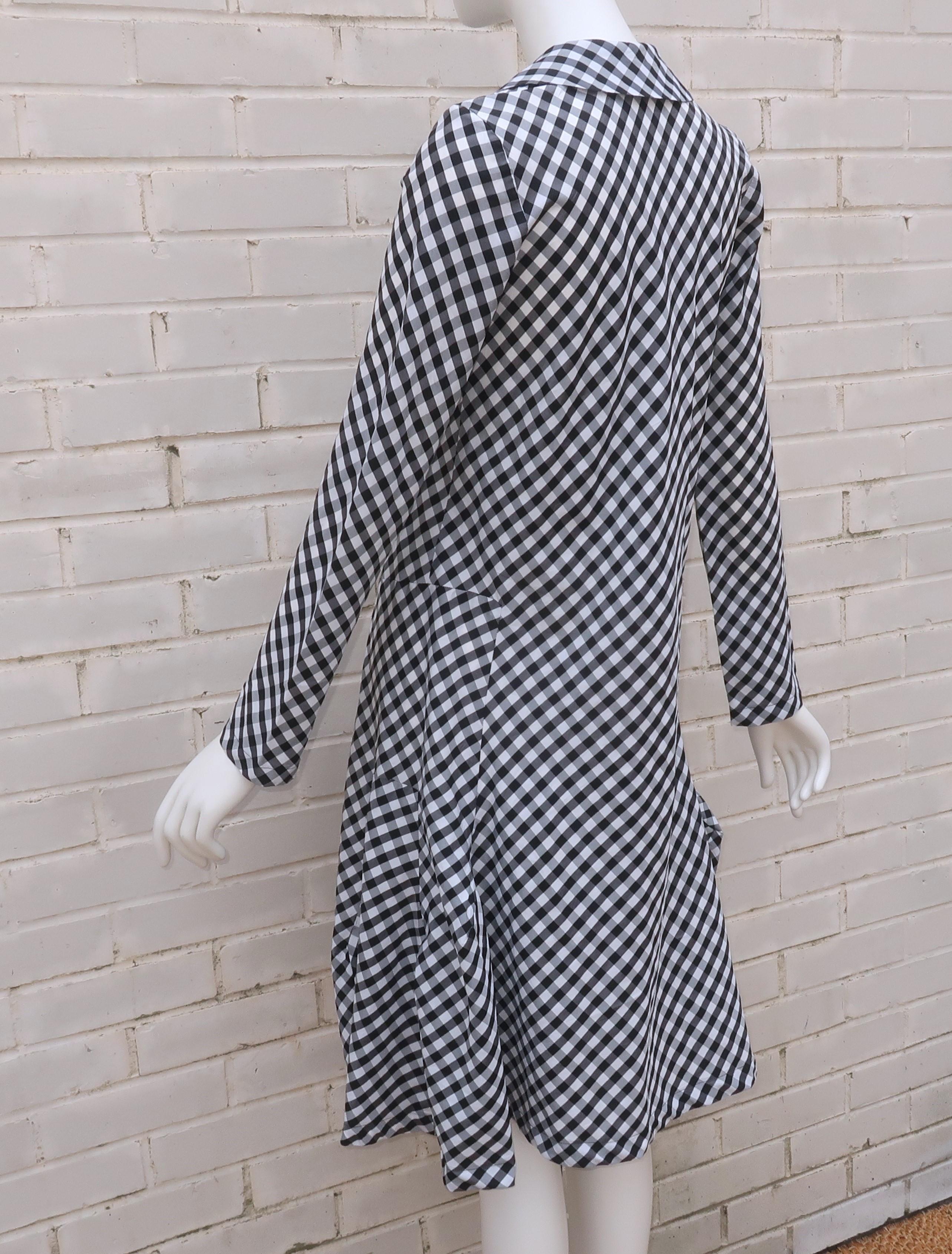 COMME DES GARCONS Black & White Gingham Dress For Sale 8