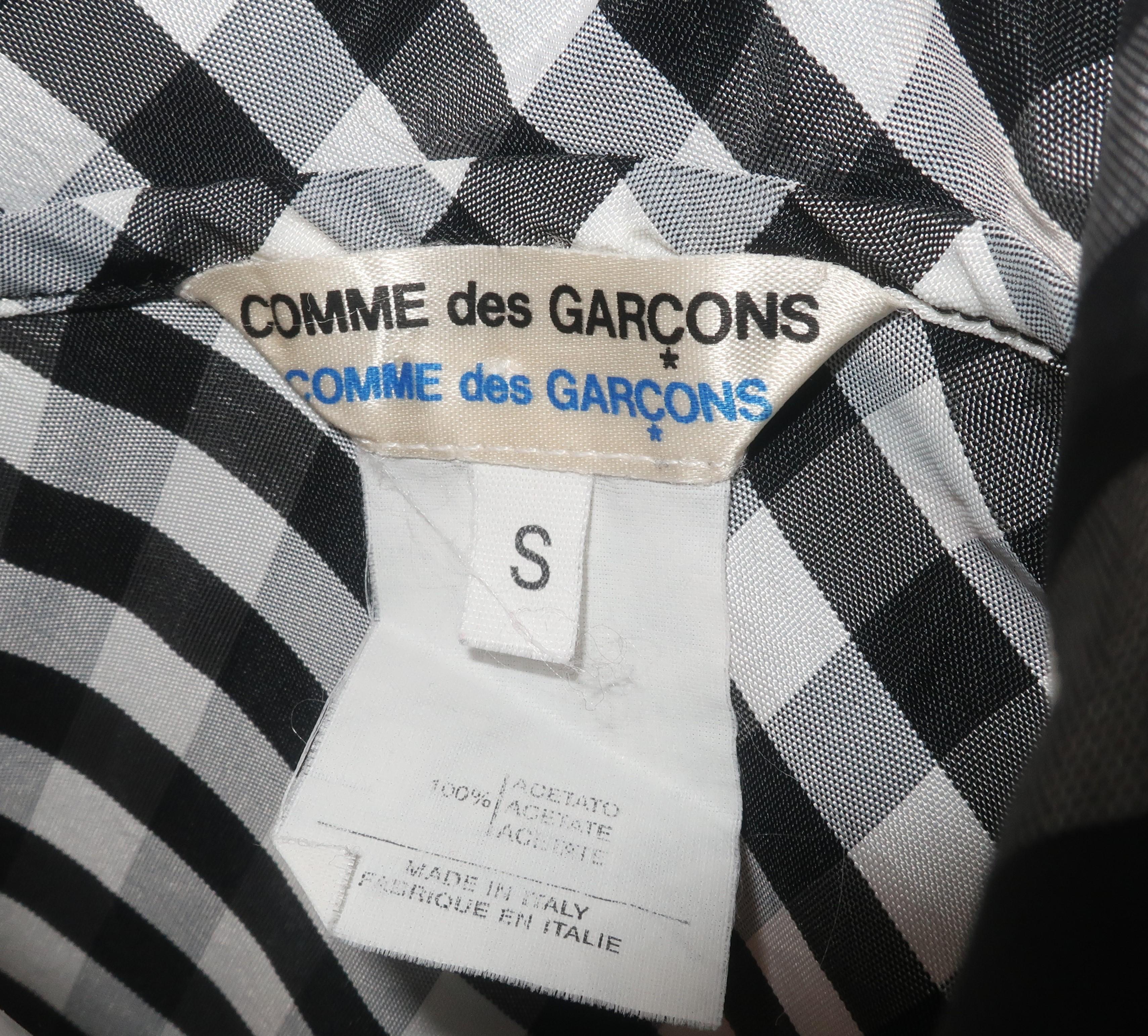 COMME DES GARCONS Black & White Gingham Dress For Sale 9