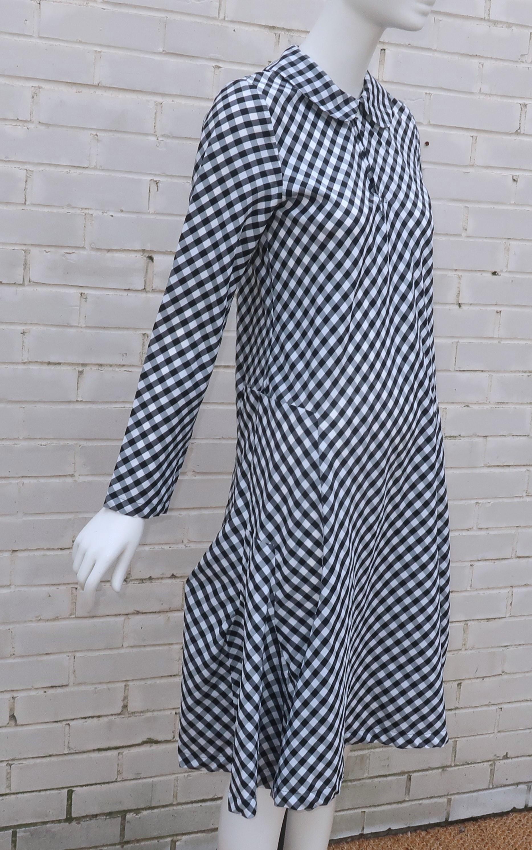 Women's COMME DES GARCONS Black & White Gingham Dress For Sale