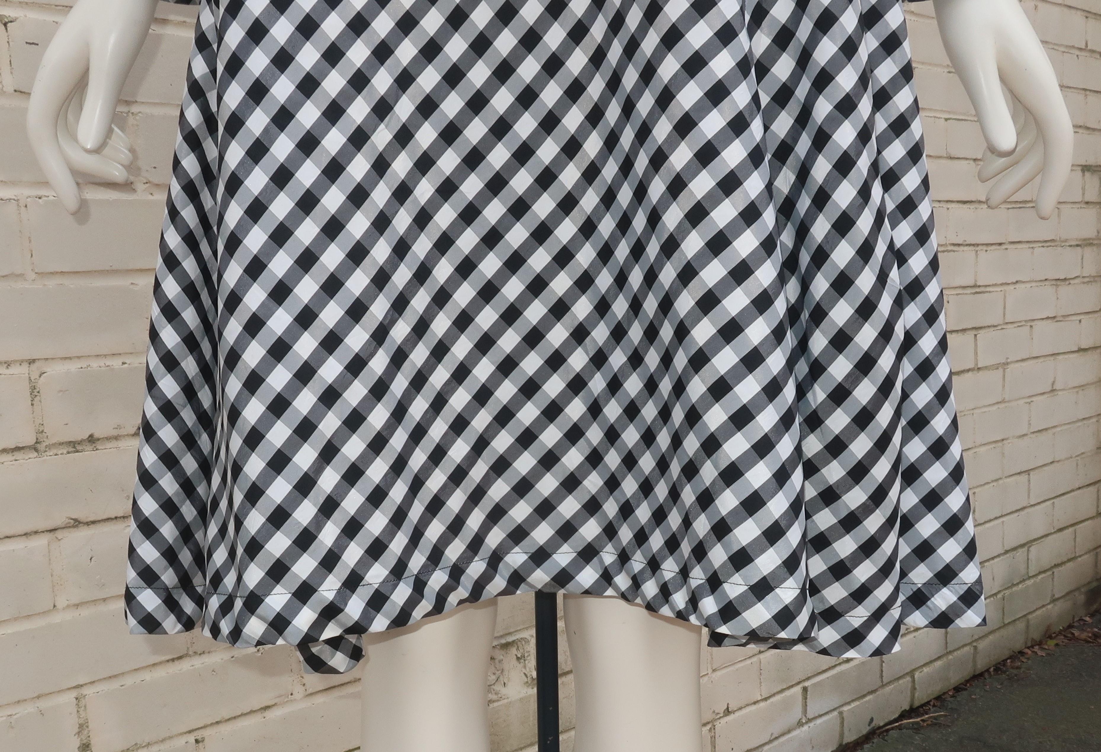 COMME DES GARCONS Black & White Gingham Dress For Sale 5