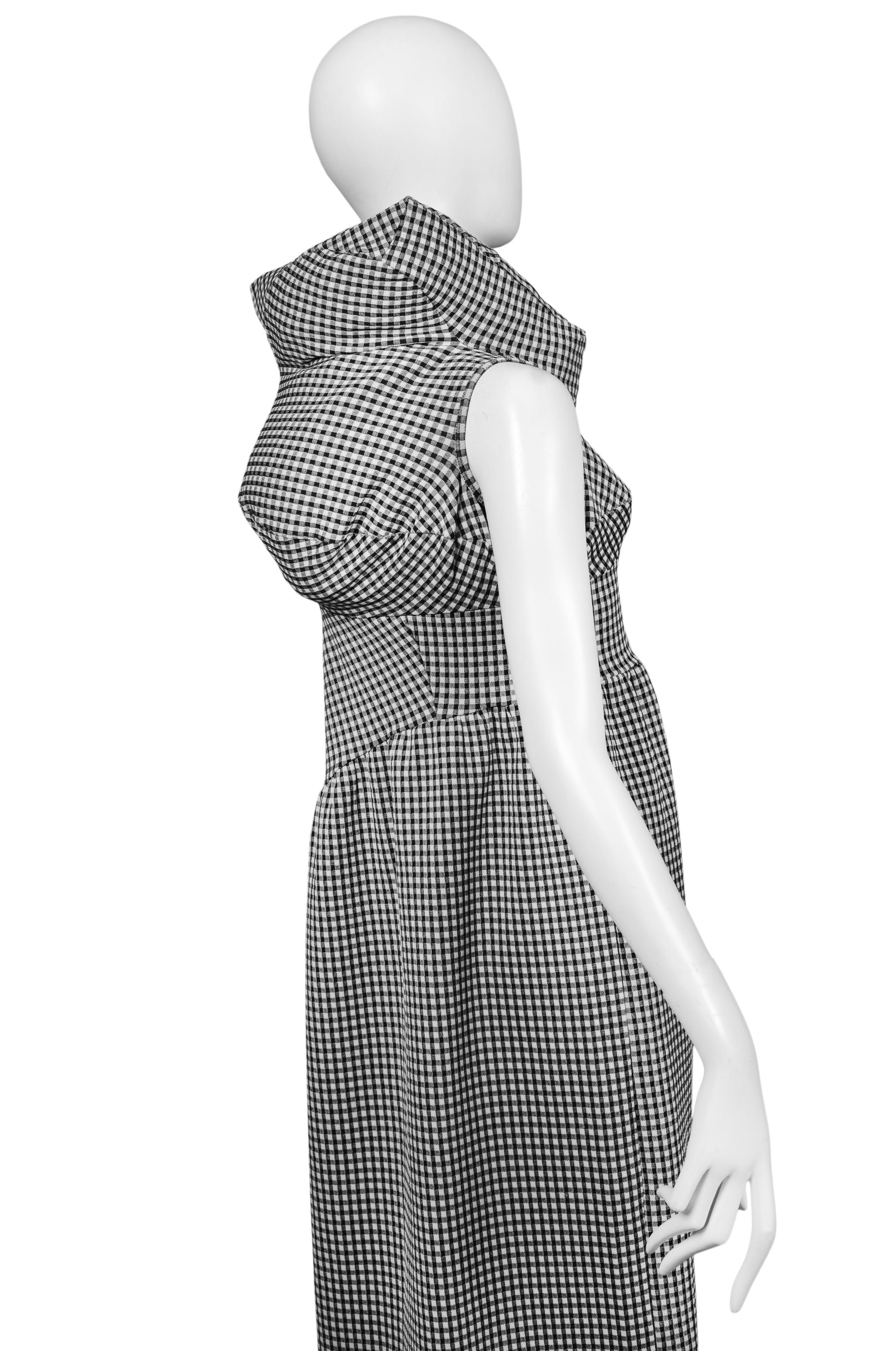 Comme Des Garcons Black & White Gingham Lumps & Bumps Collection Dress 1997 In Excellent Condition In Los Angeles, CA