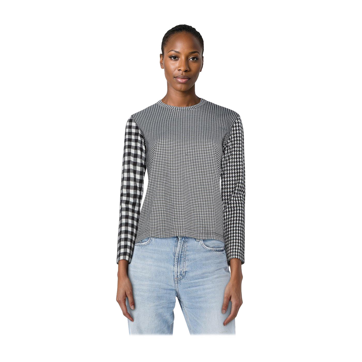 Comme Des Garcons Black 
White Gingham Top Size M im Angebot