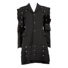 Comme Des Garcons Black Wool Armour Suit Jacket Size S