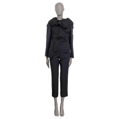 COMME DES GARCONS black wool DECONSTRUCTED PINSTRIPE Jacket S