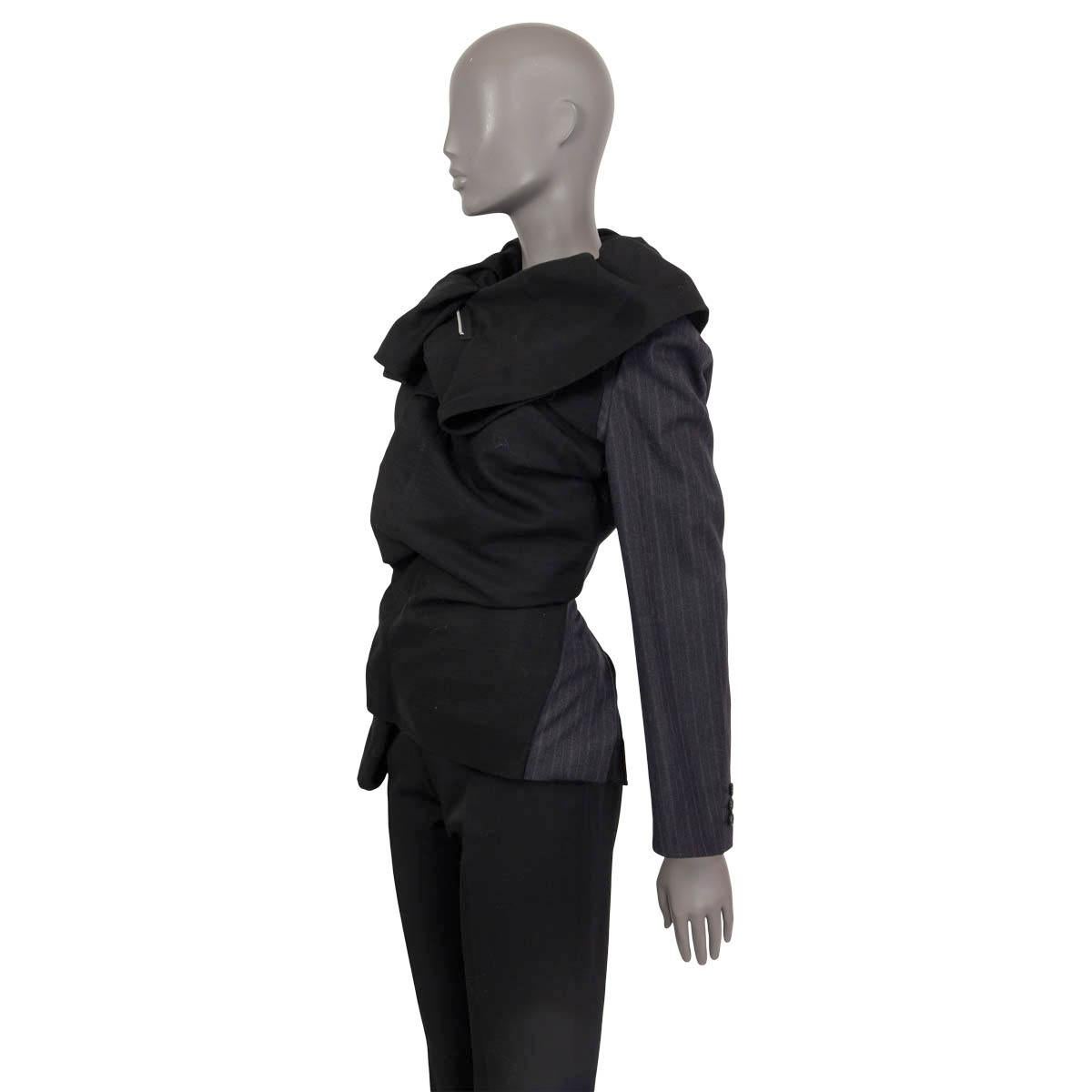 COMME DES GARCONS - Veste en laine noire déconstruite à lanières, taille S Excellent état - En vente à Zürich, CH