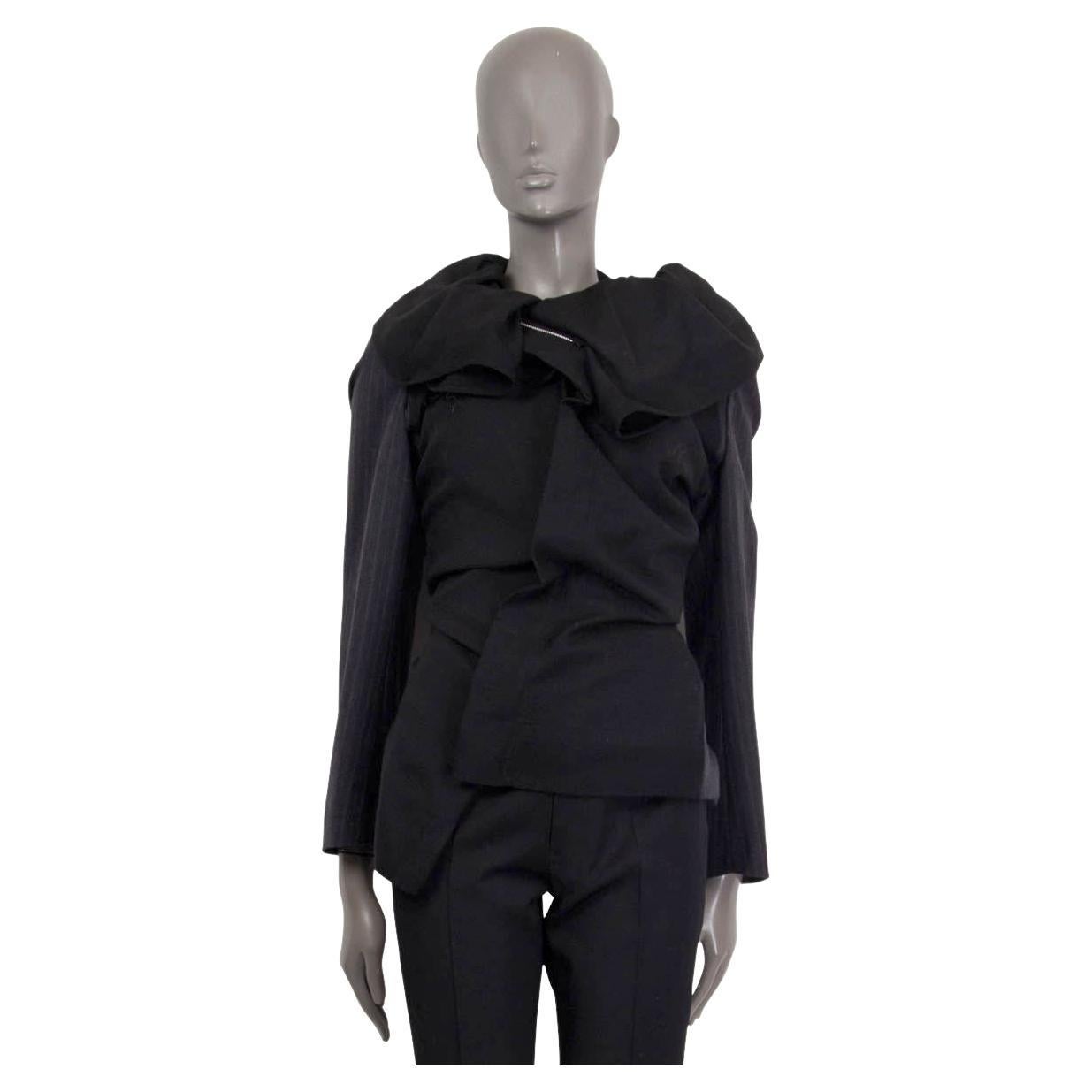 COMME DES GARCONS black wool DECONSTRUCTED PINSTRIPE Jacket S For Sale
