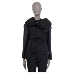 COMME DES GARCONS Lana negra DECONSTRUIDA PINSTRIPE Chaqueta S
