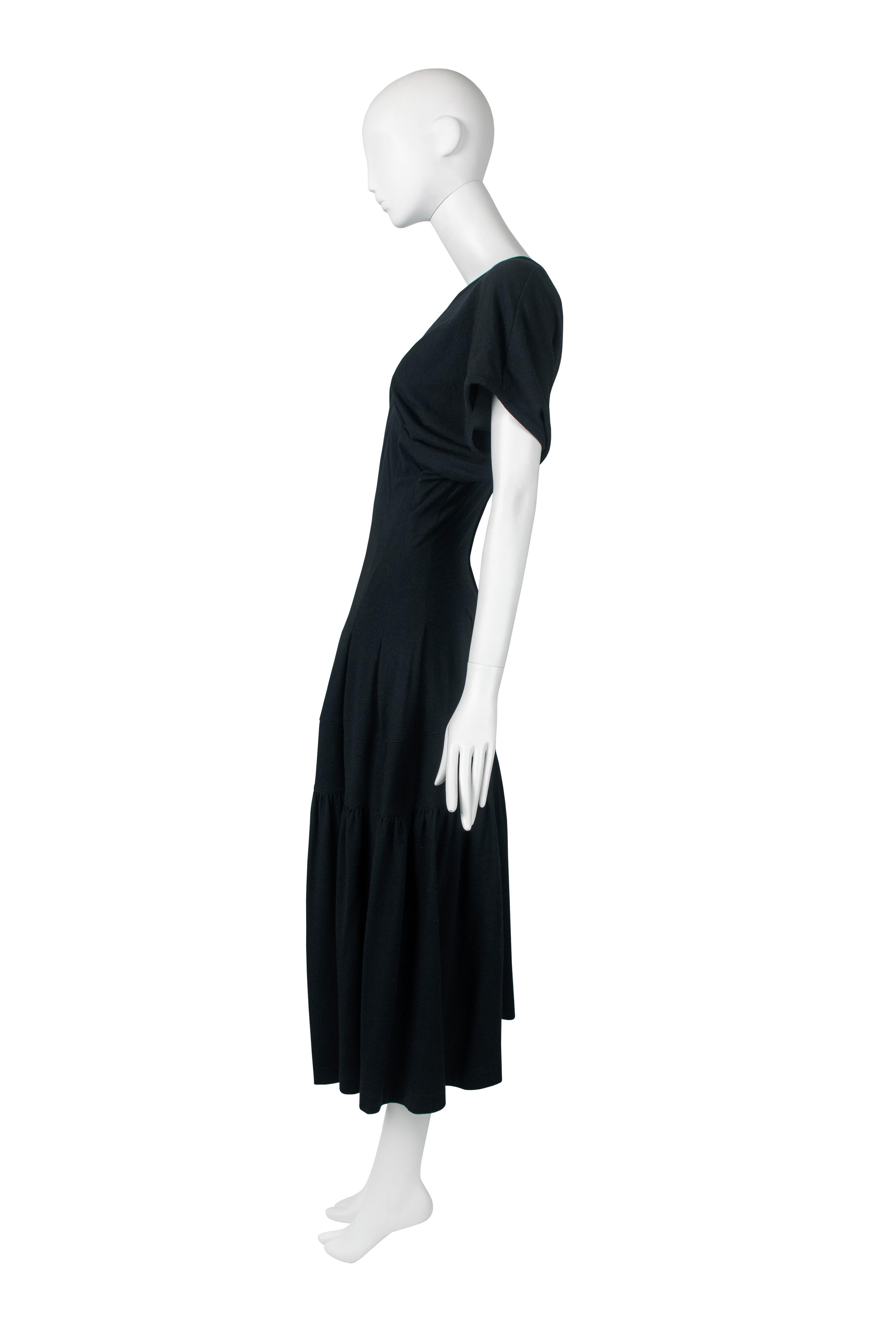 Women's Comme Des Garcons black wool dress, fw 1989
