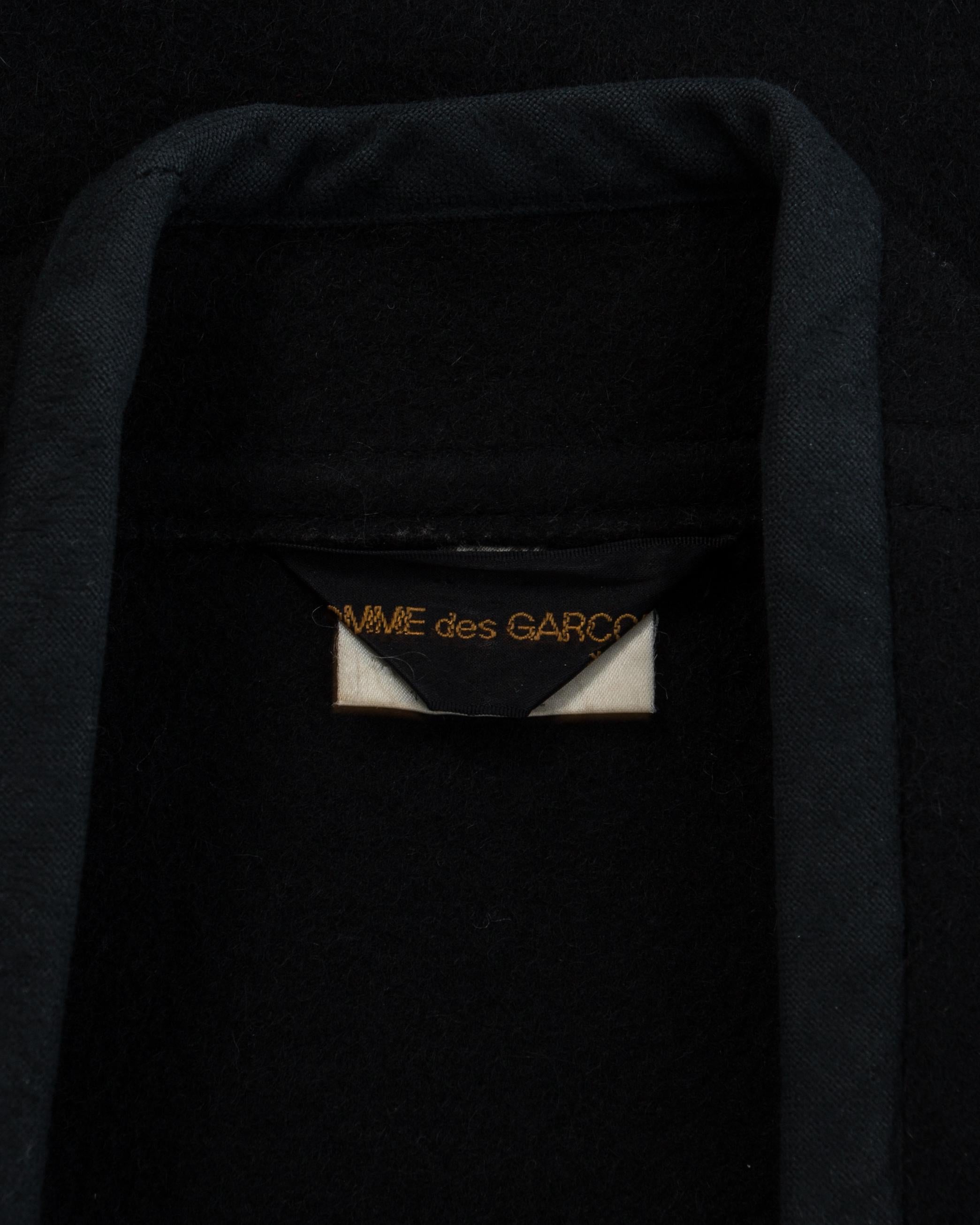 Comme des Garcons black wool felt coat, fw 1983 For Sale 6