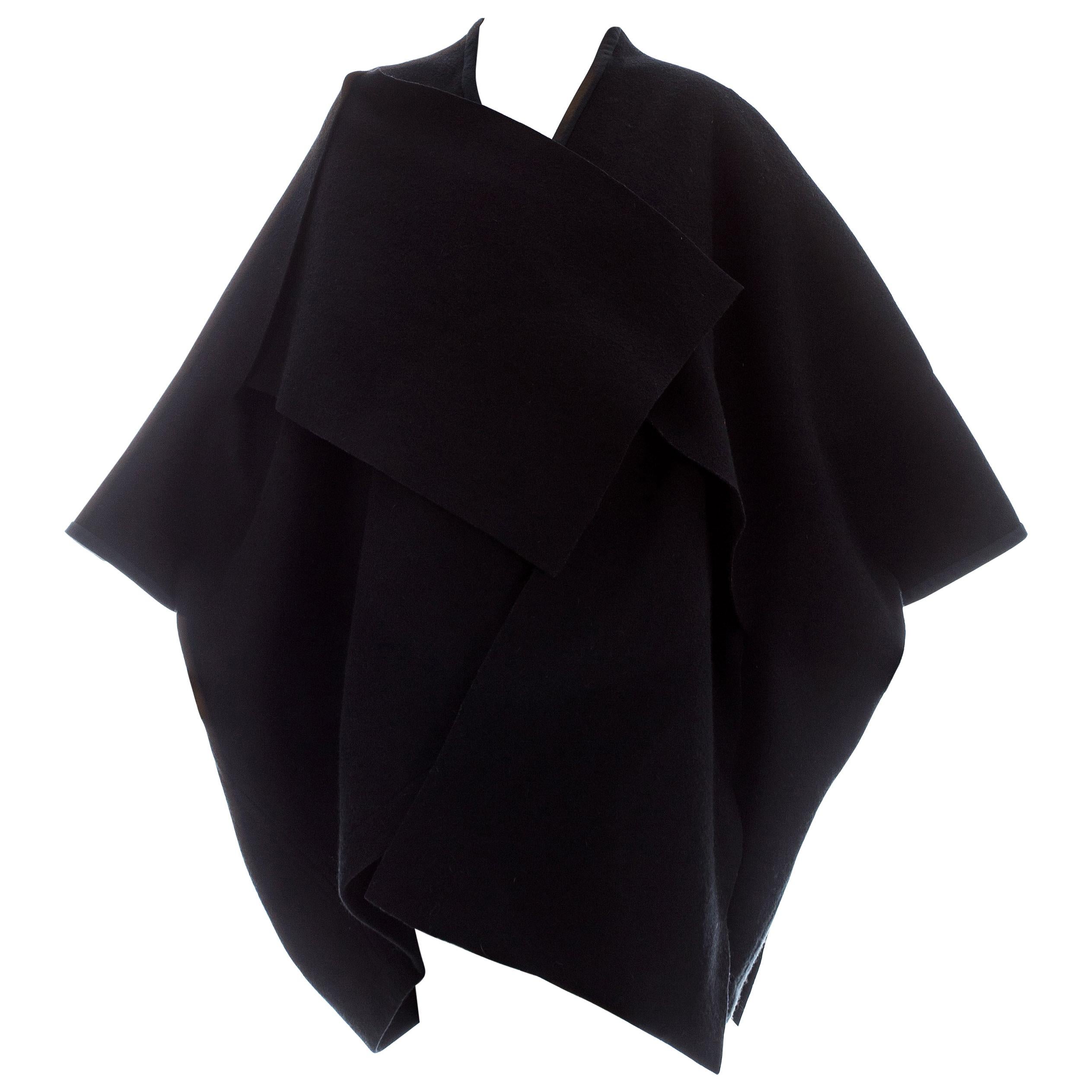 Comme des Garcons black wool felt coat, fw 1983 For Sale at 1stDibs ...