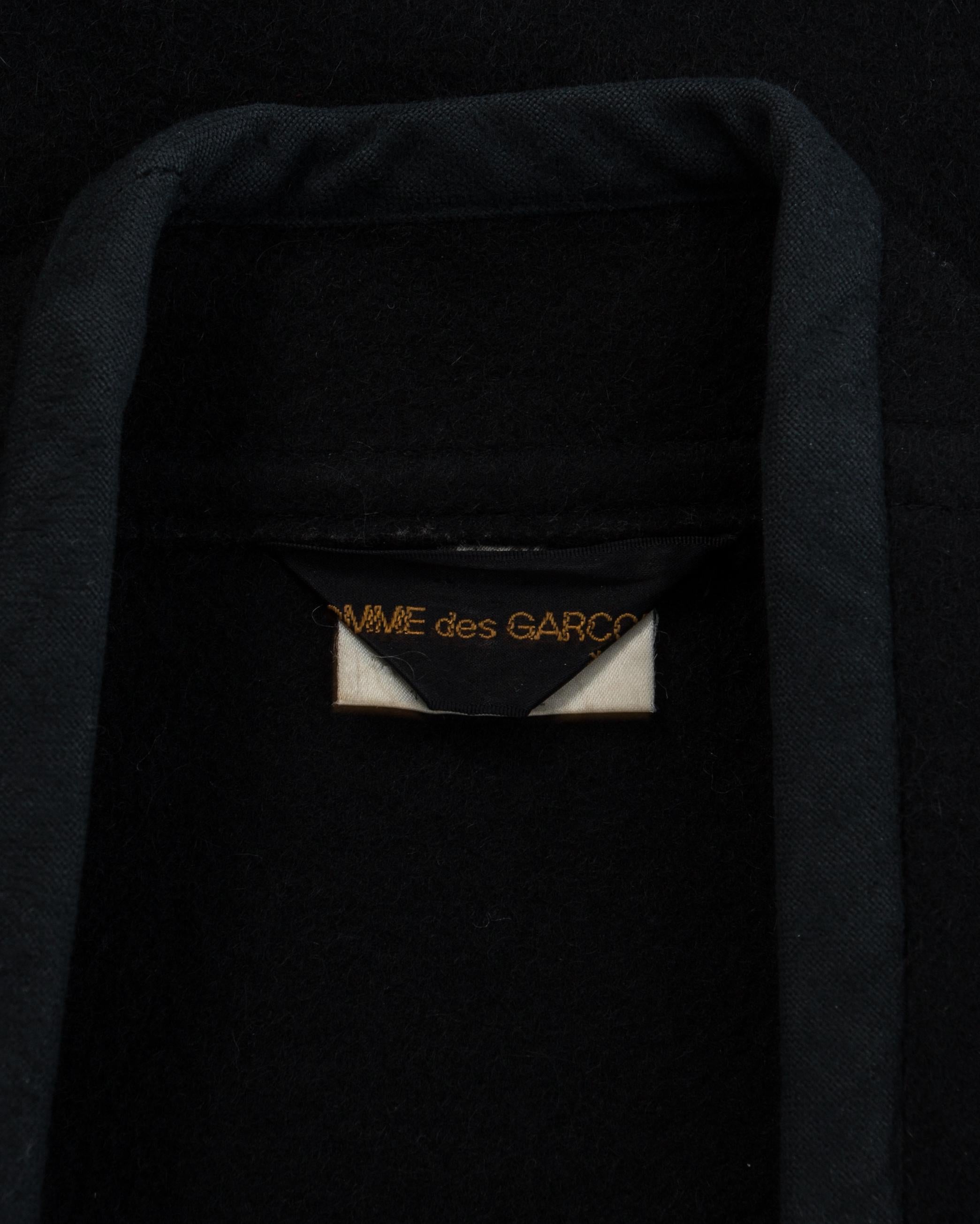 Comme des Garcons black wool felt coat, fw 1983 4