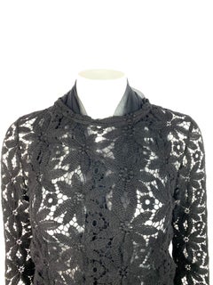 Comme des Garcons Pullover mit langen Ärmeln aus schwarzer Wolle, Größe S