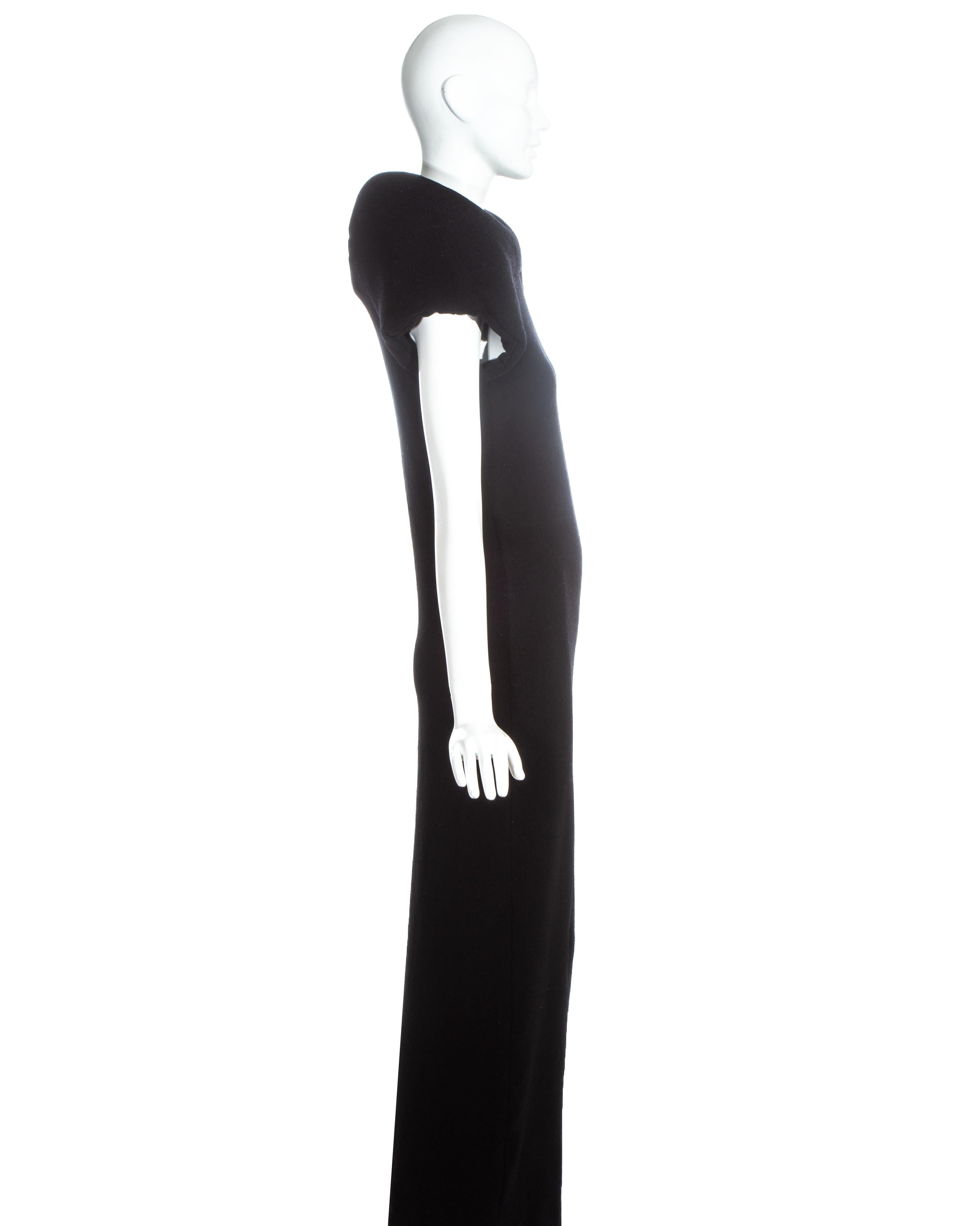 Comme des Garçons black wool maxi dress with padding, ss 1997  1