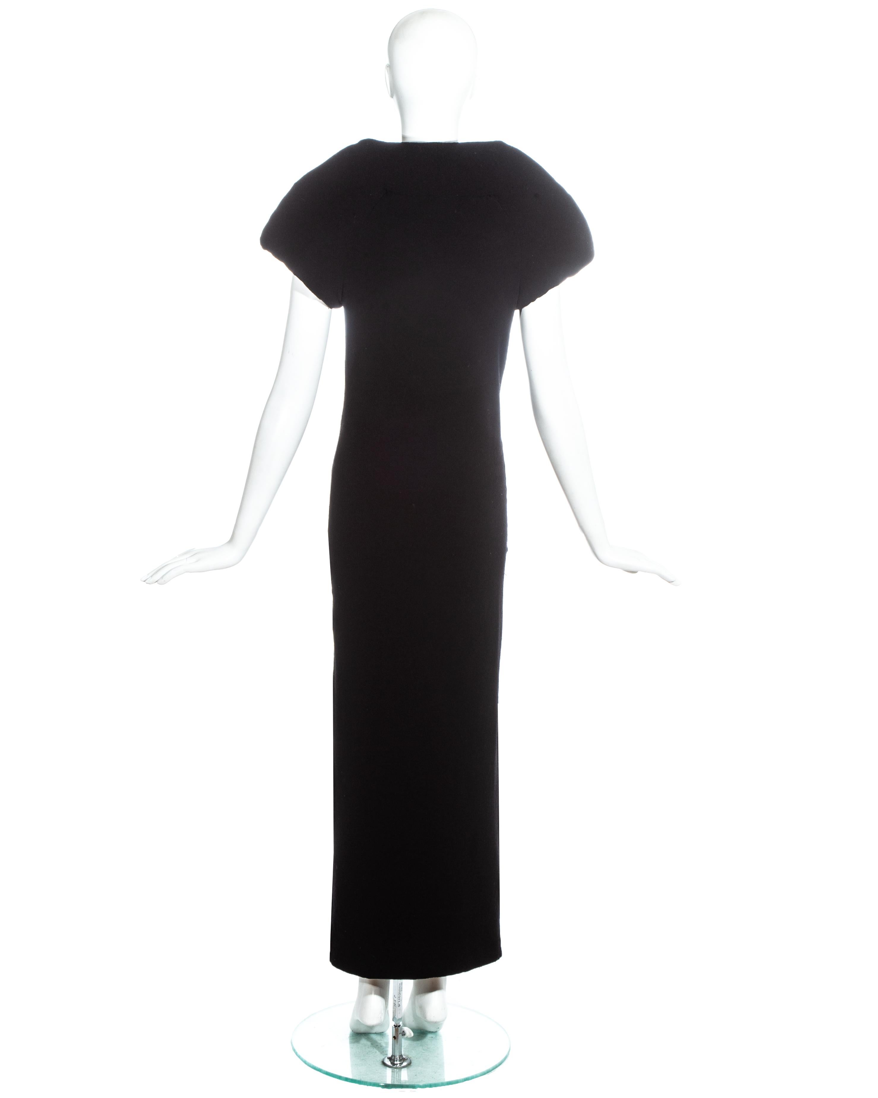 Comme des Garçons black wool maxi dress with padding, ss 1997  2