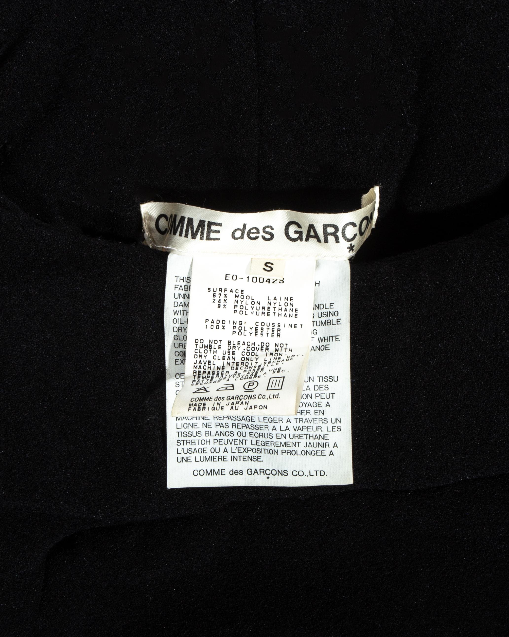 Comme des Garçons black wool maxi dress with padding, ss 1997  4
