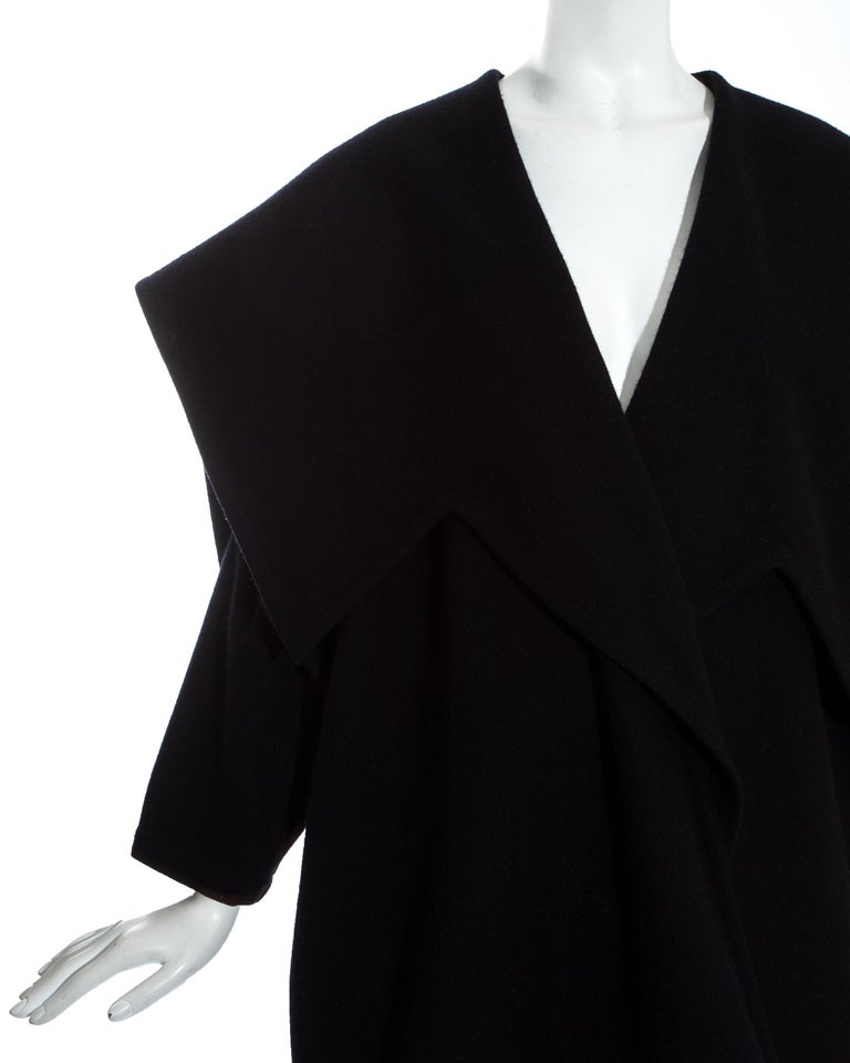 Comme des Garcons black wool oversized coat, fw 1983 For Sale at 1stDibs