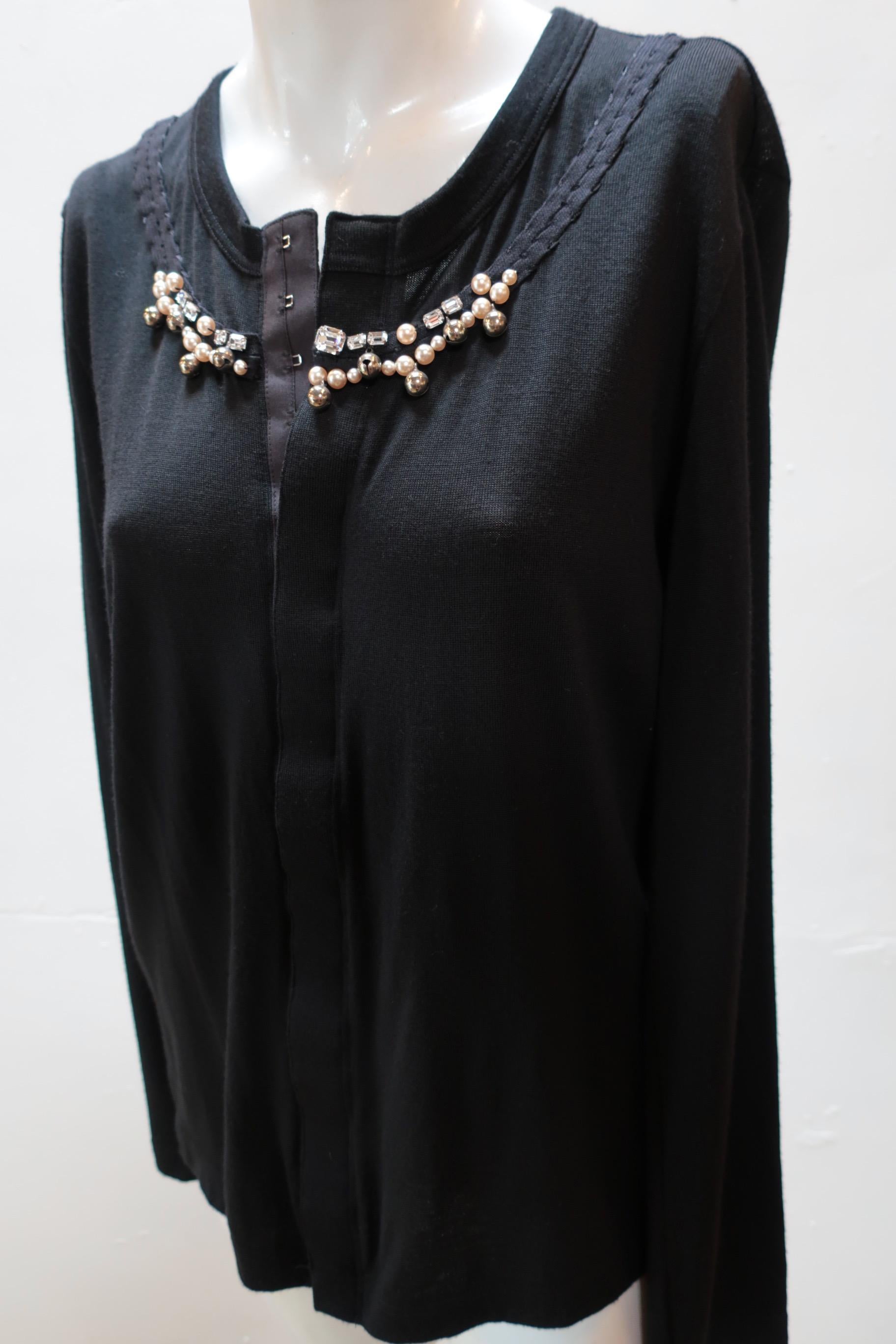 embellished black cardigan