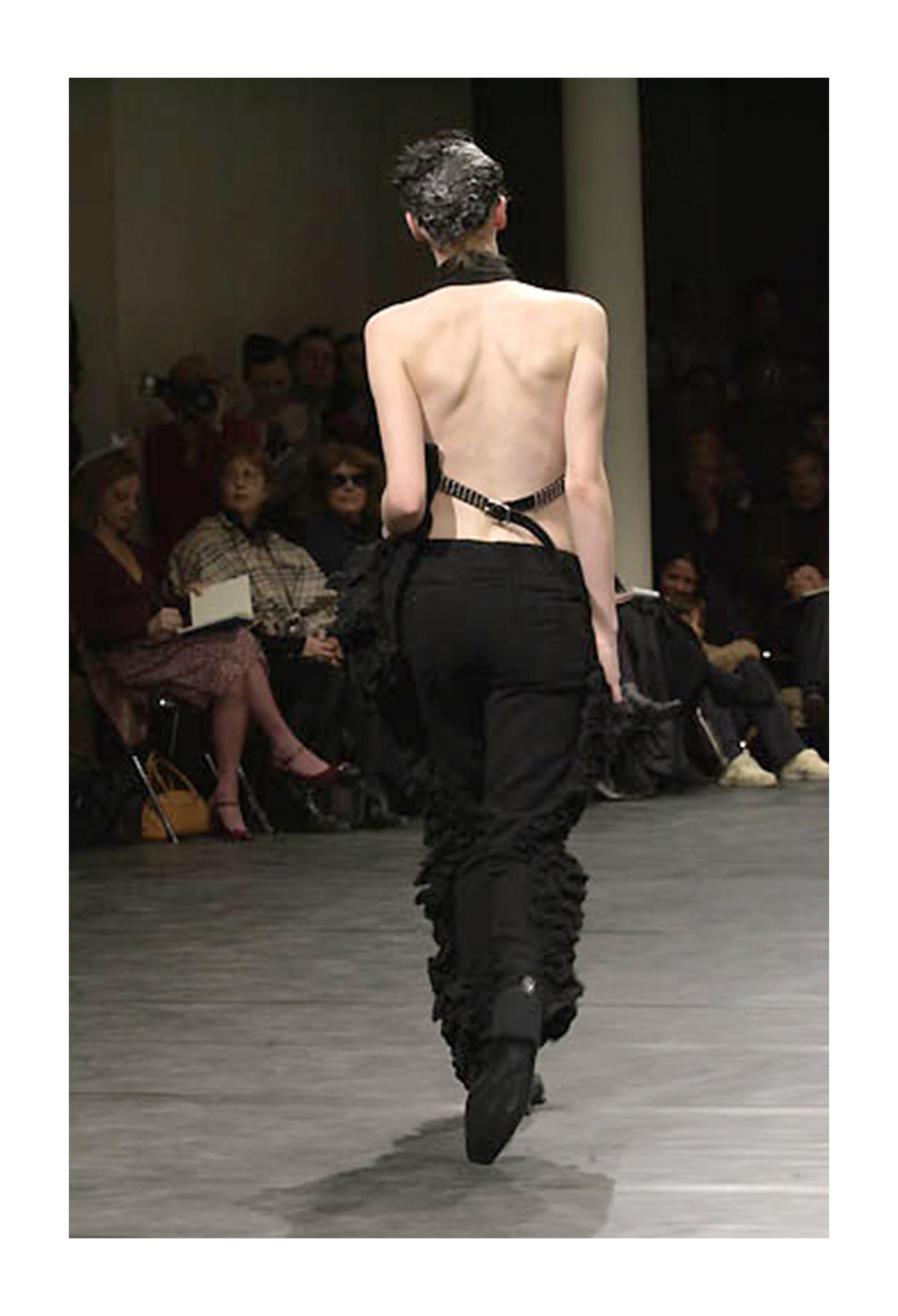 Donna Comme Des Garcons Gilet con volant in lana nera e schiena aperta 2000 in vendita