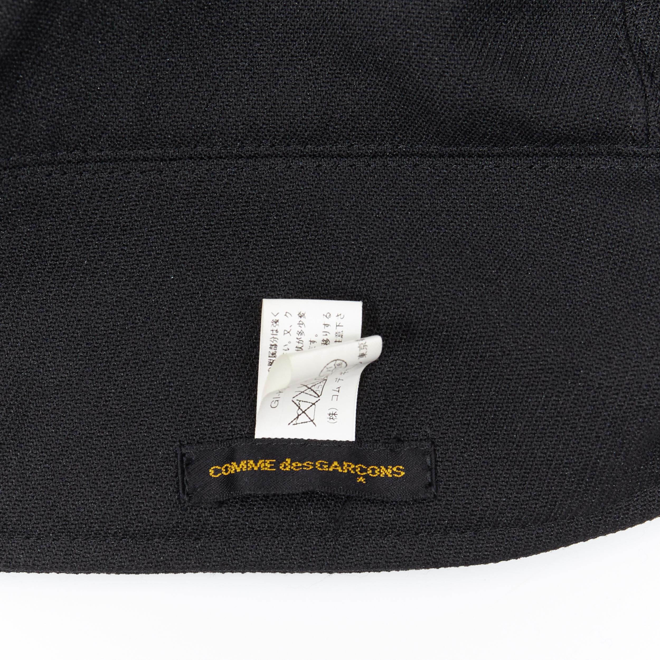 COMME DES GARCONS black zip toggle button upside down brim snood hat 4