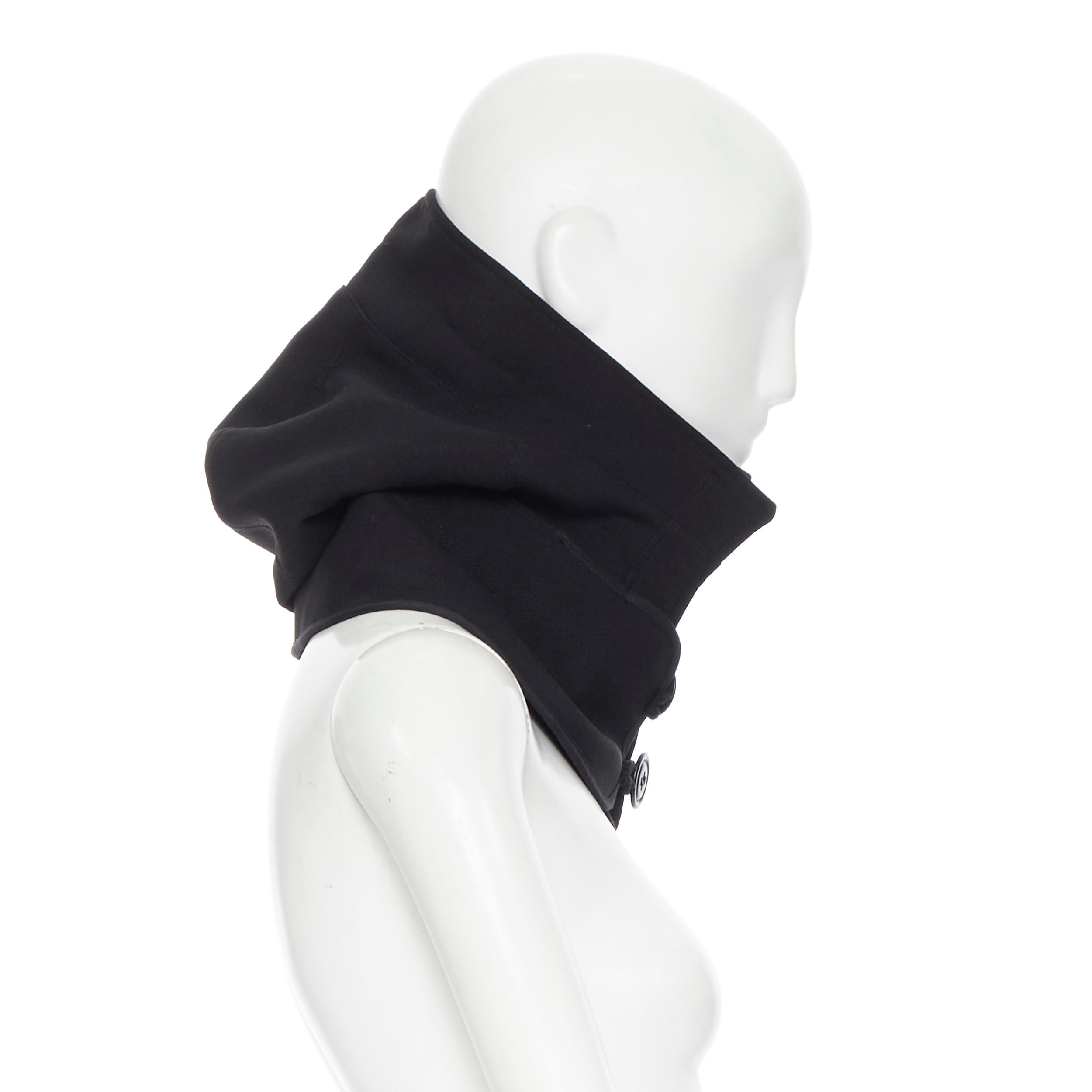 Women's COMME DES GARCONS black zip toggle button upside down brim snood hat