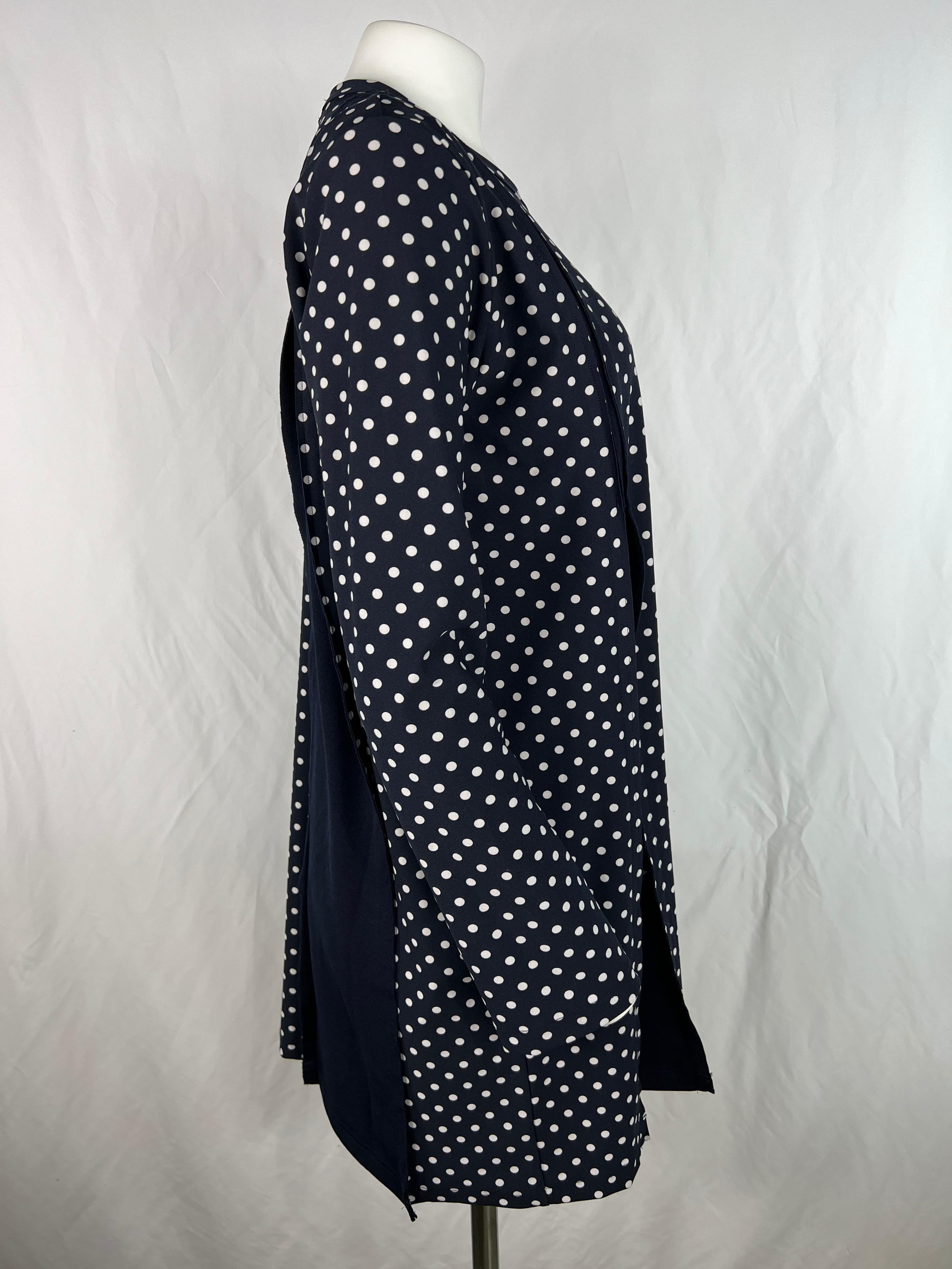 Comme des Garçons Blue and White Mini Dress, Size L In Excellent Condition For Sale In Beverly Hills, CA