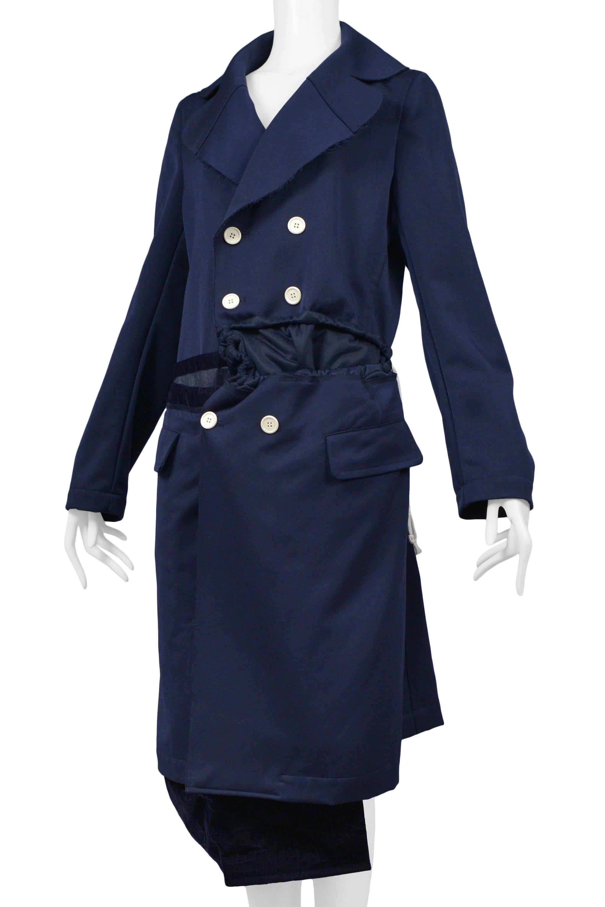 Comme Des Garcons Blue Deconstructed Coat 2008 In Excellent Condition For Sale In Los Angeles, CA