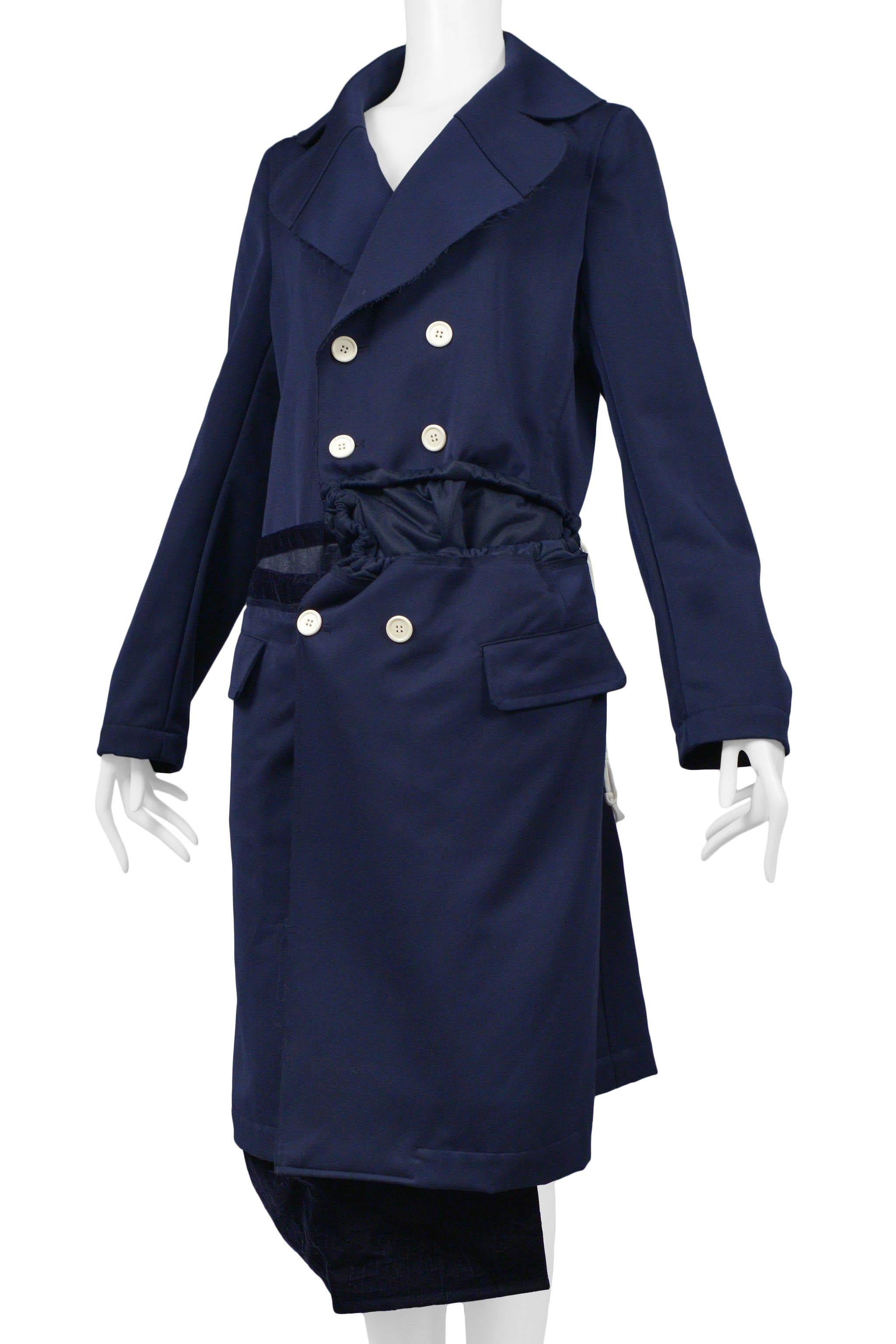 Abrigo deconstruido azul Comme Des Garcons 2008 en Excelente estado para la venta en Los Angeles, CA