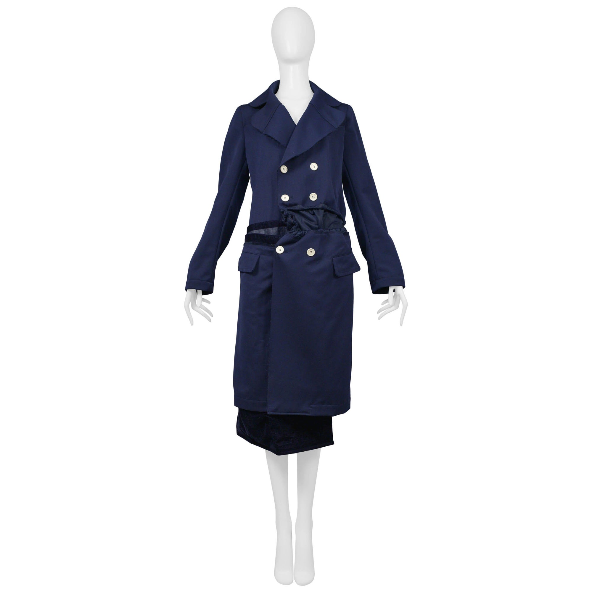 Comme Des Garcons Blauer dekonstruierter Mantel 2008