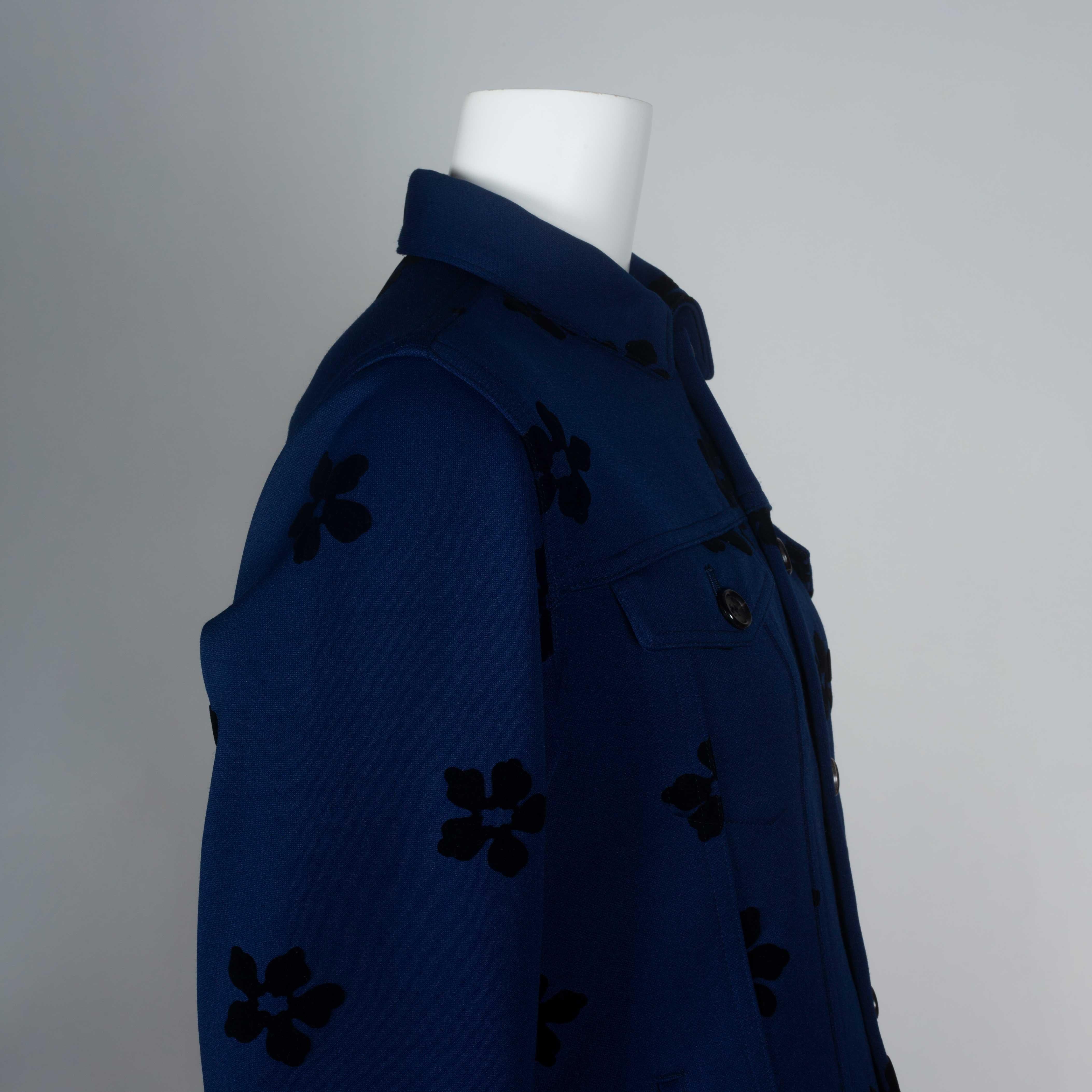 Comme des Garçons Blue Jacket with Velvet Flowers, 2003 5