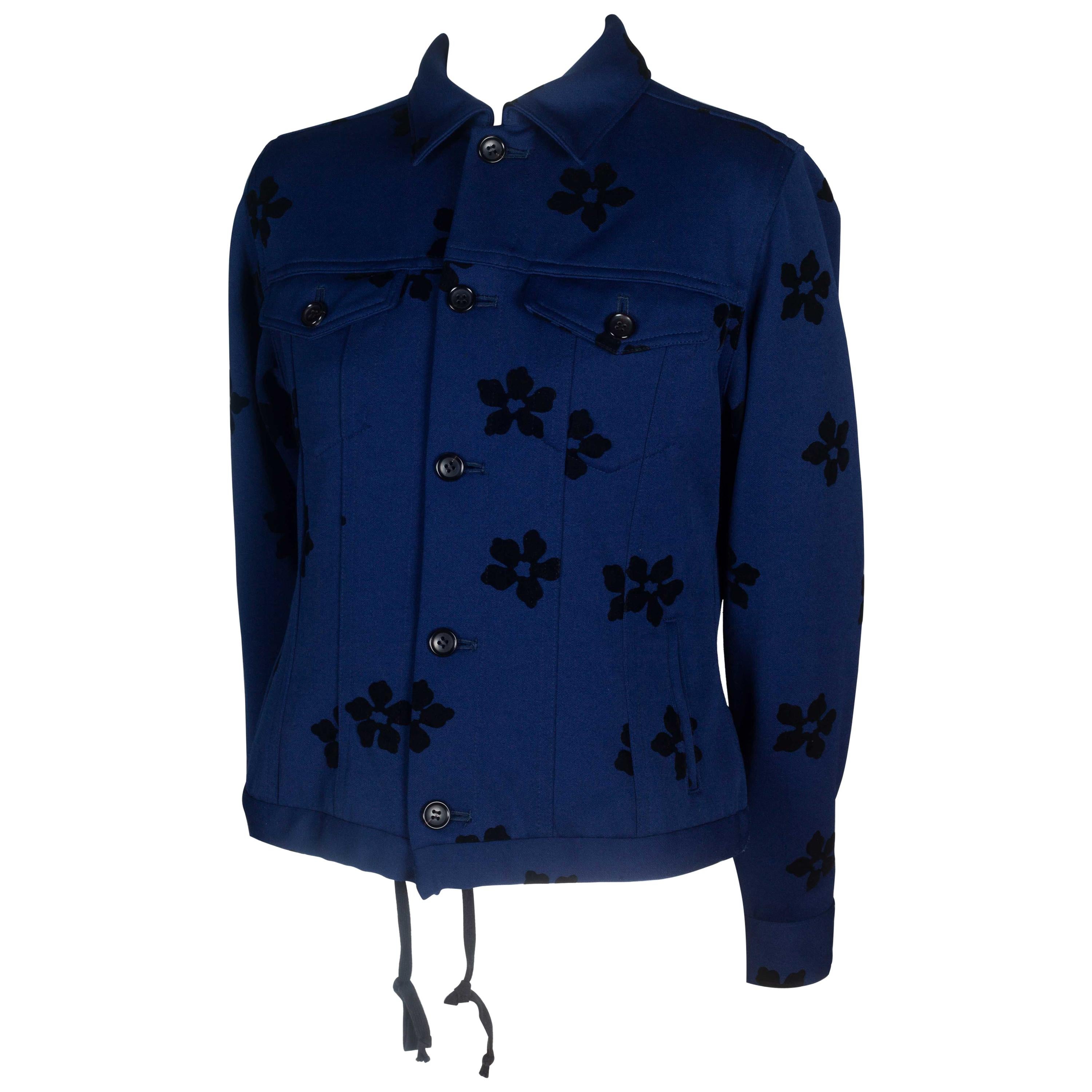 Comme des Garçons Blue Jacket with Velvet Flowers, 2003