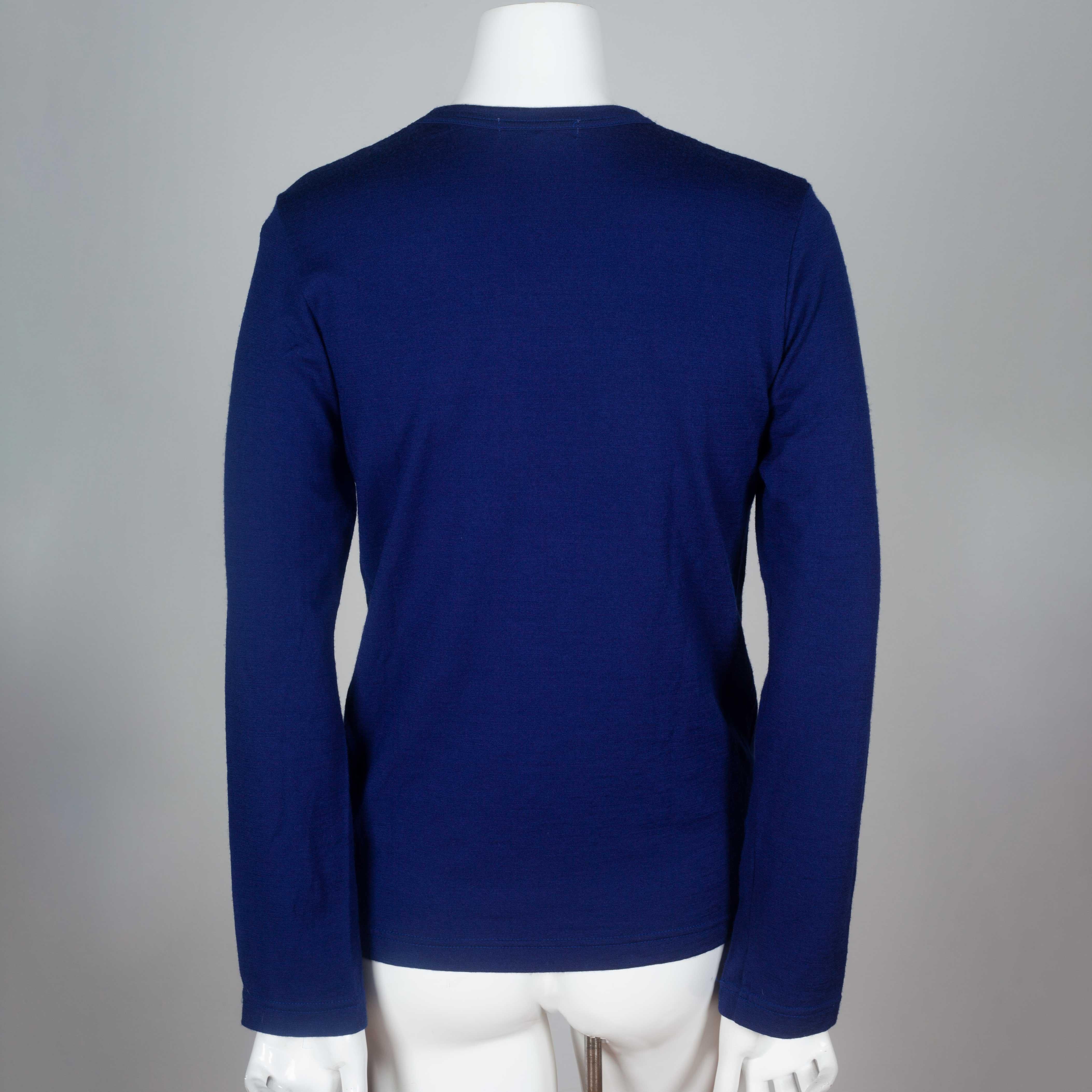 Comme des Garçons Blue Long Sleeve Shirt with Printed Words, 2003 In Good Condition In Chicago, IL